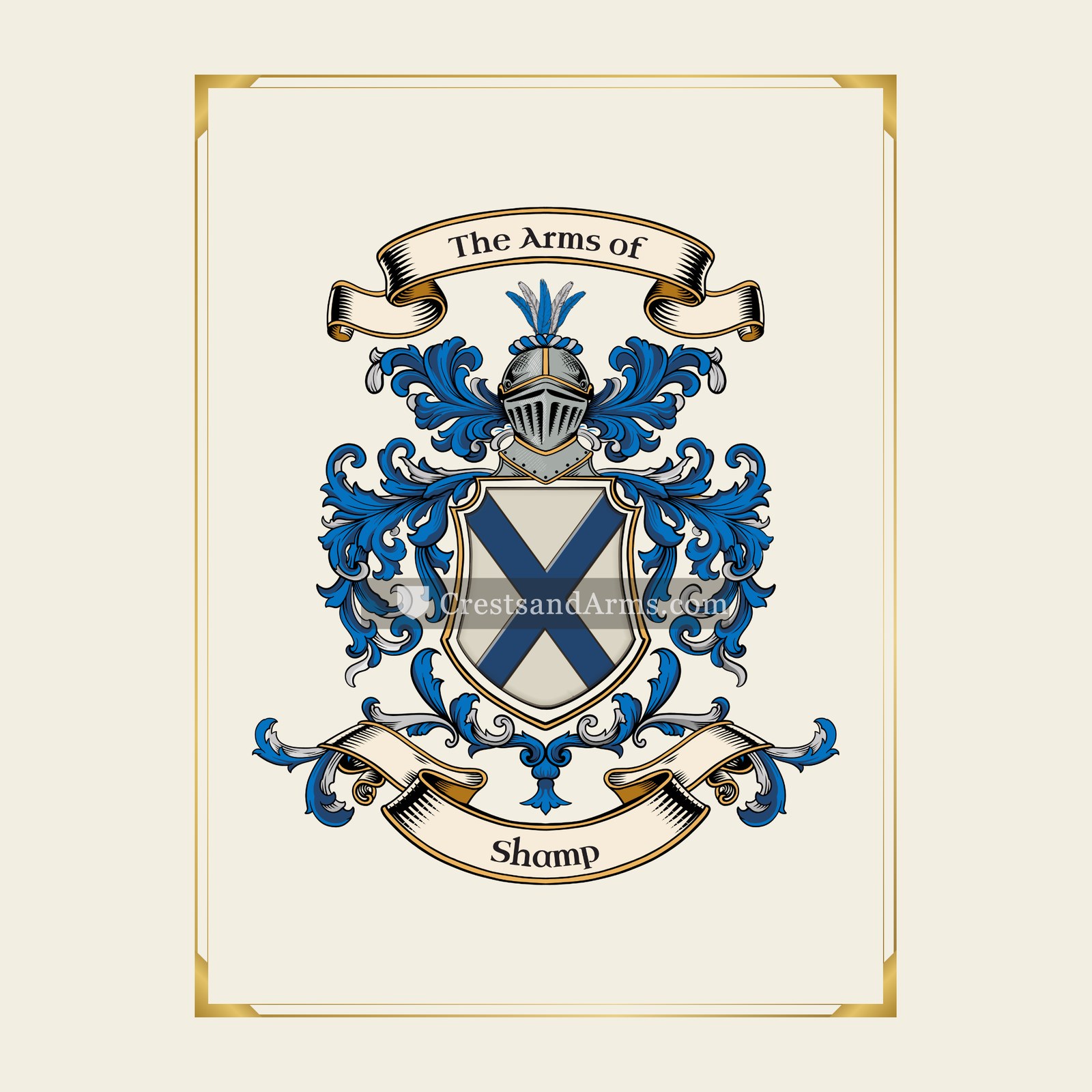 With gold border