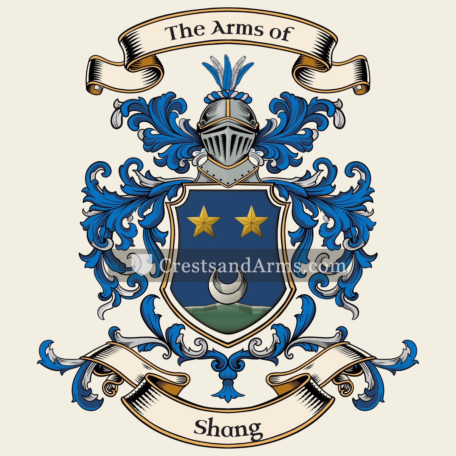 The Shang coat of arms, drawn from the recorded blazon