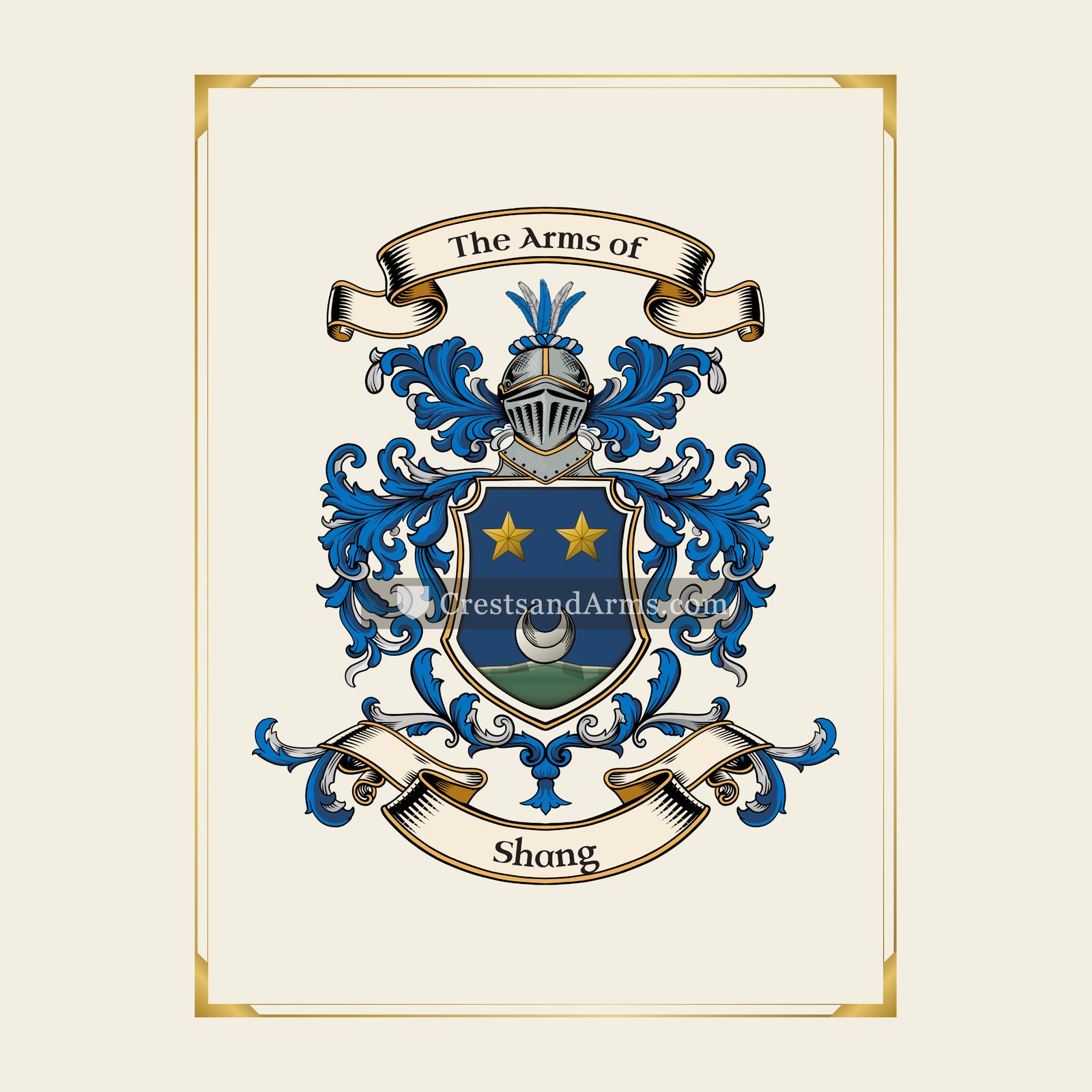 With gold border