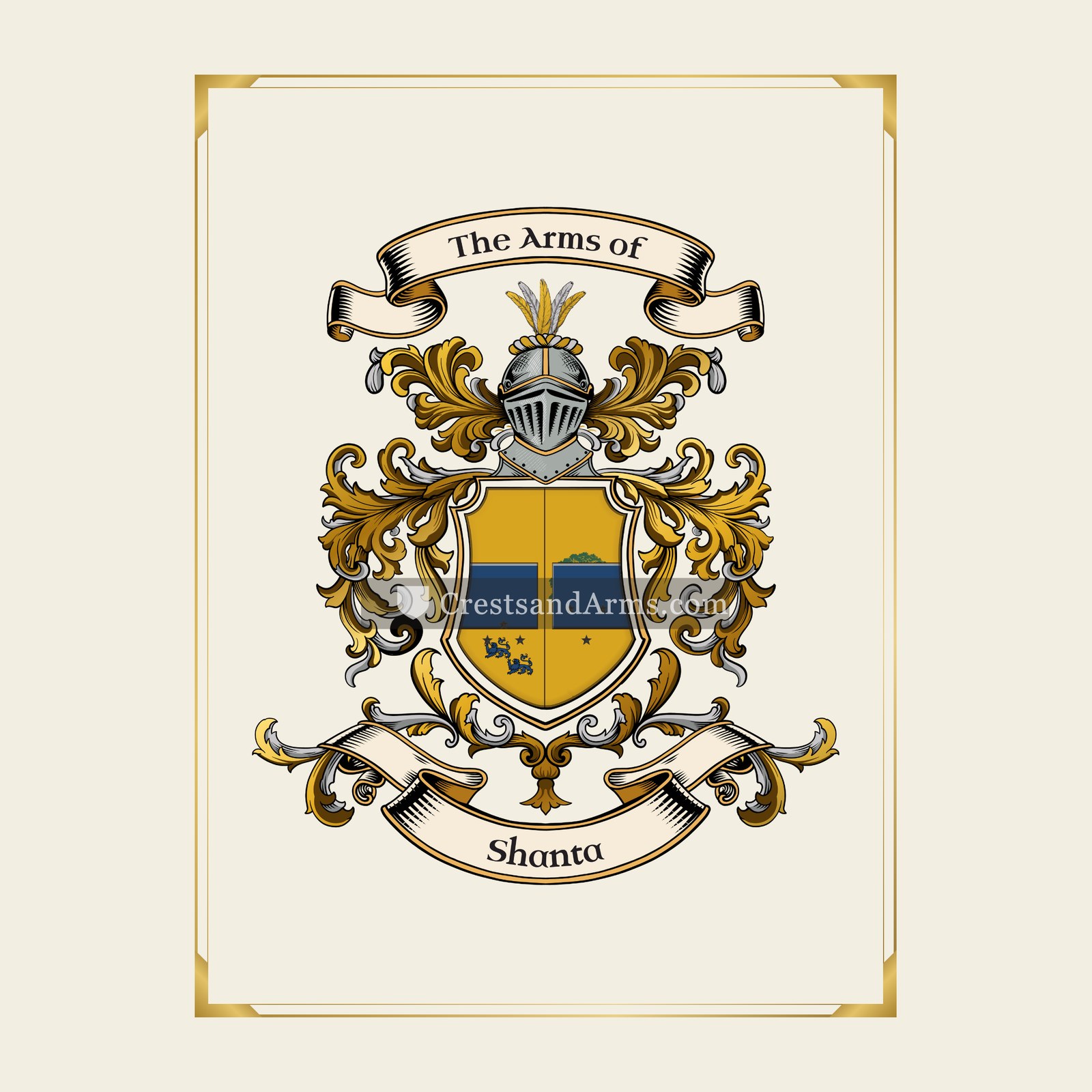 With gold border