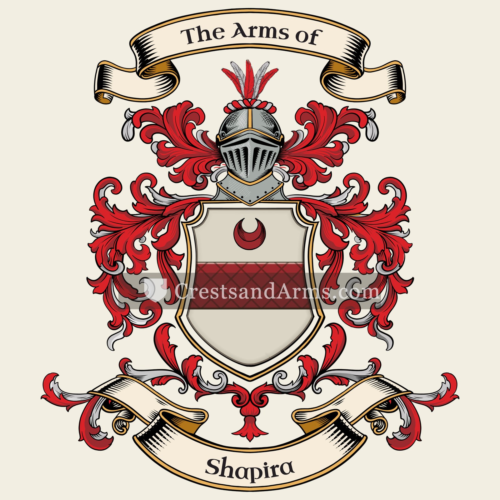 The Shapira coat of arms, drawn from the recorded blazon
