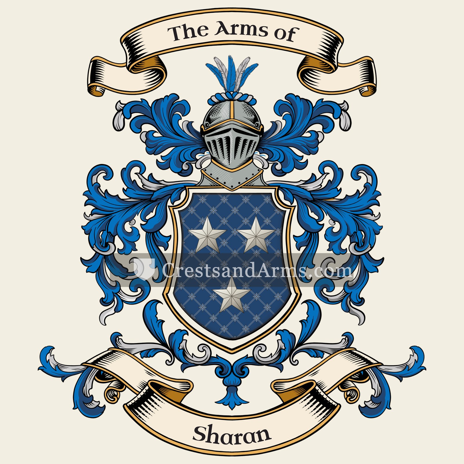 The Sharan coat of arms, drawn from the recorded blazon