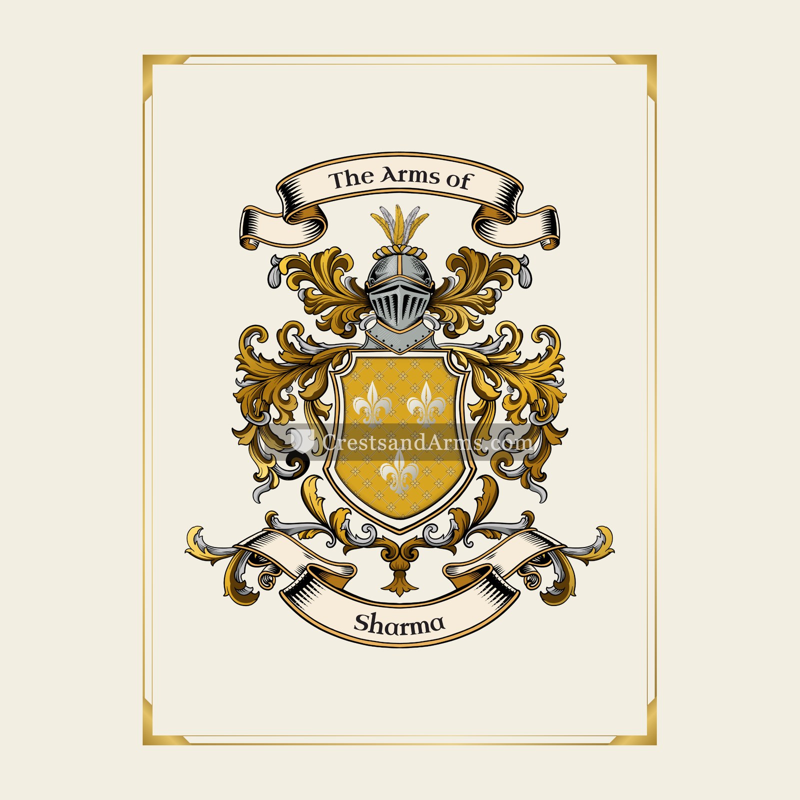 With gold border