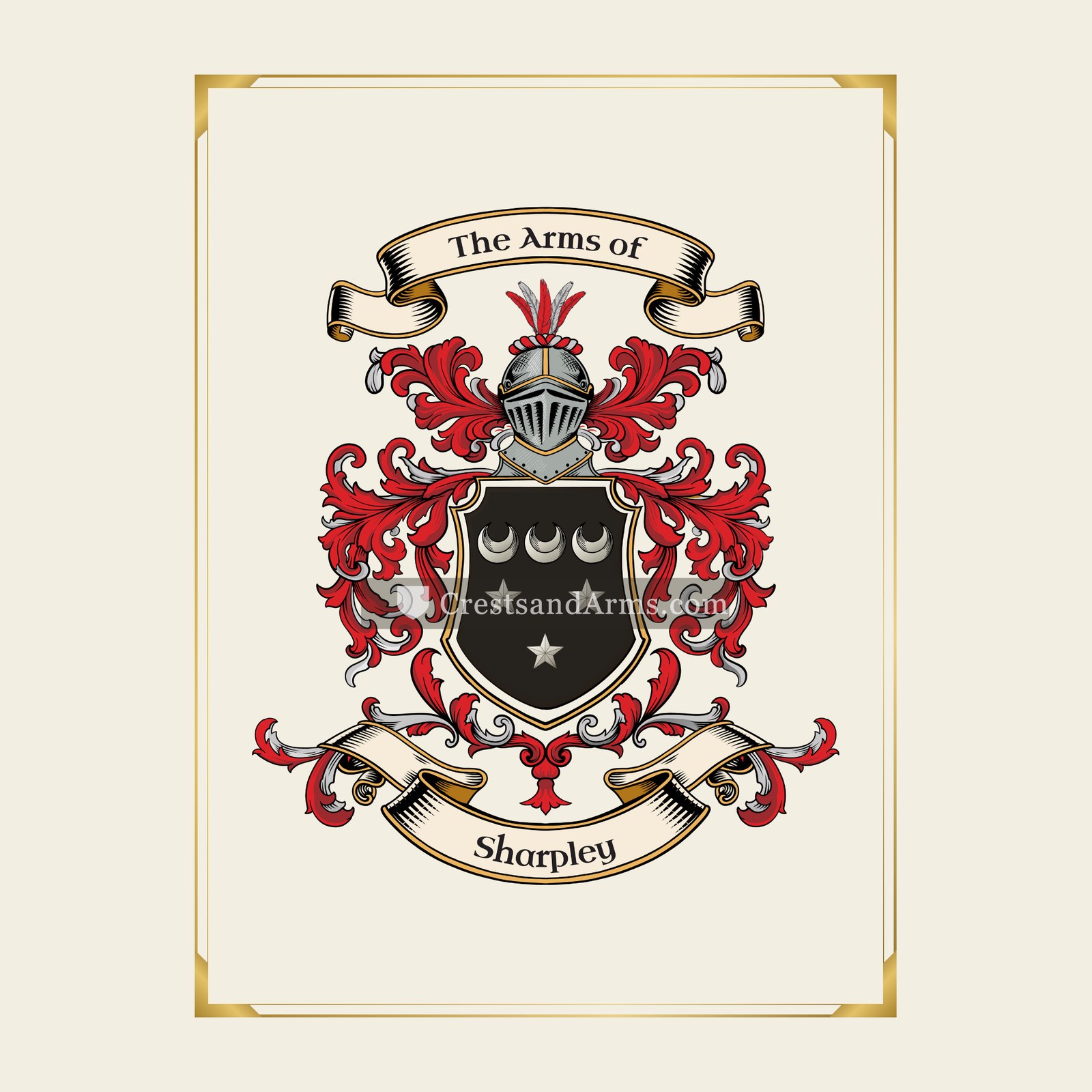 With gold border