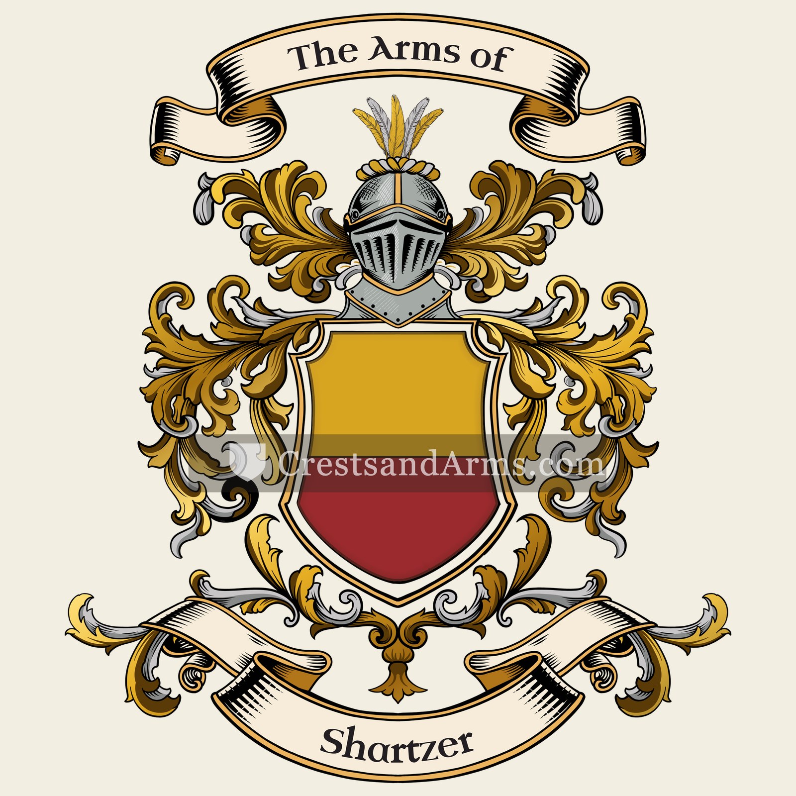 The Shartzer coat of arms, drawn from the recorded blazon