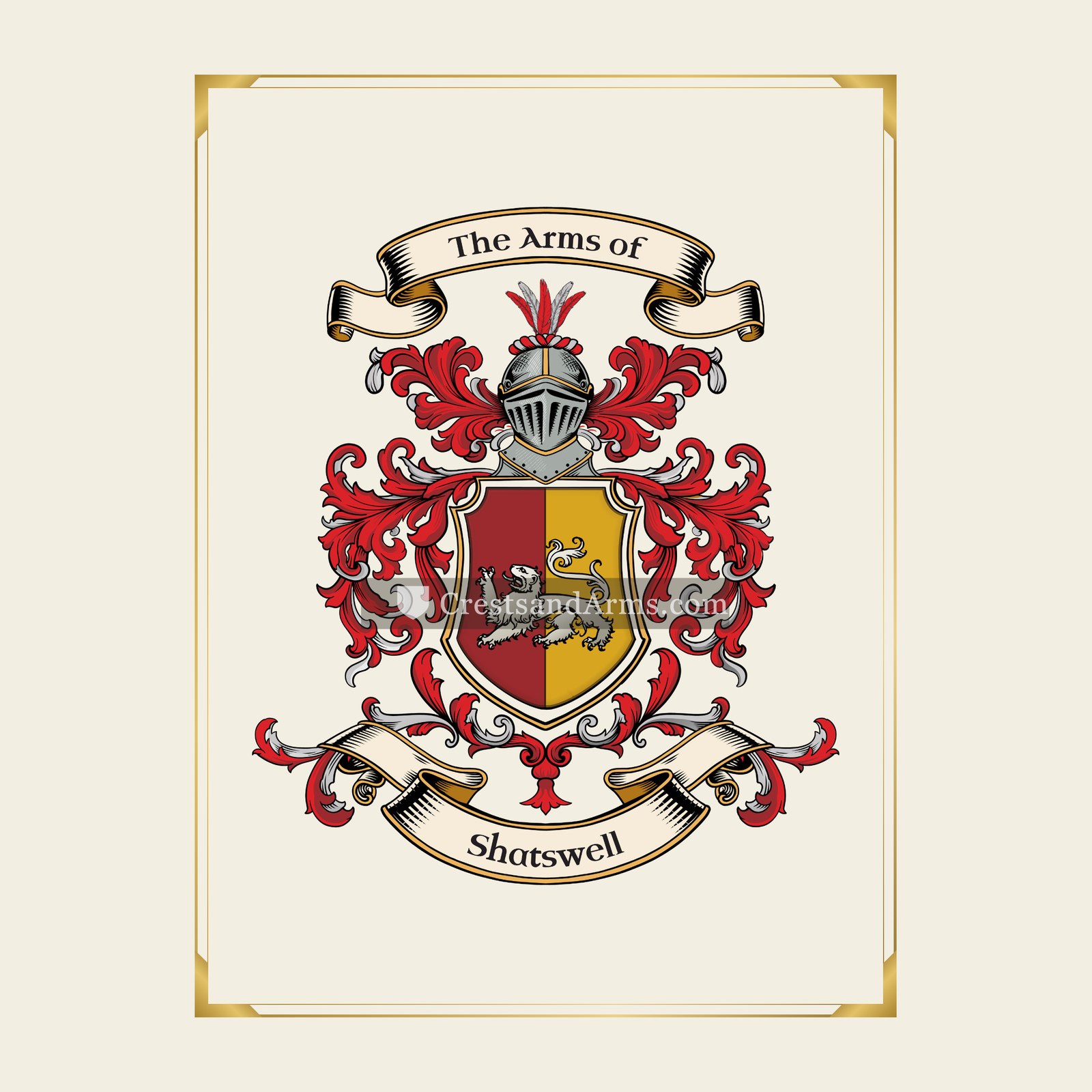 With gold border