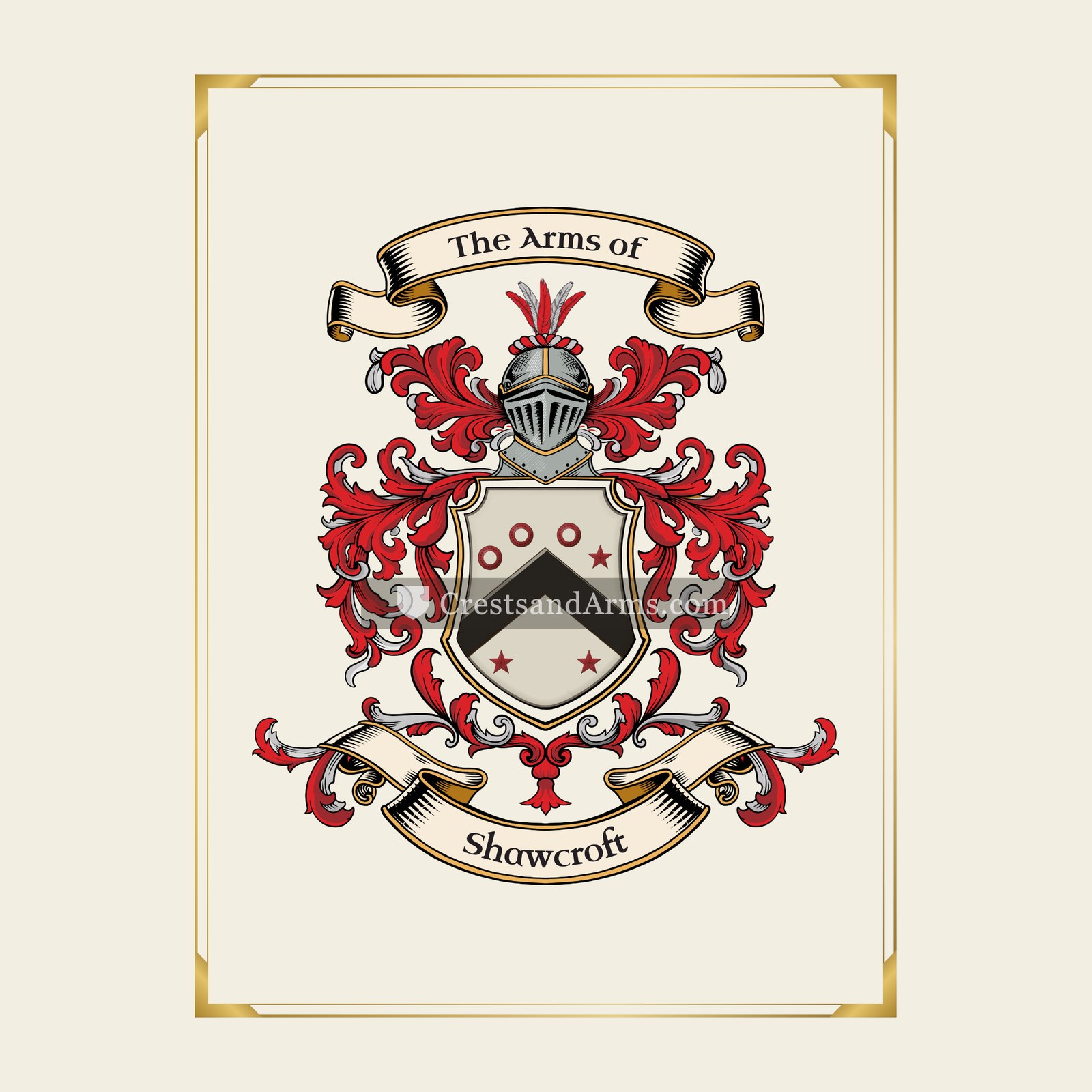 With gold border