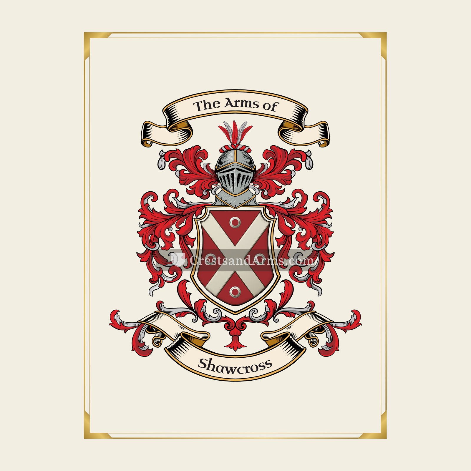 With gold border