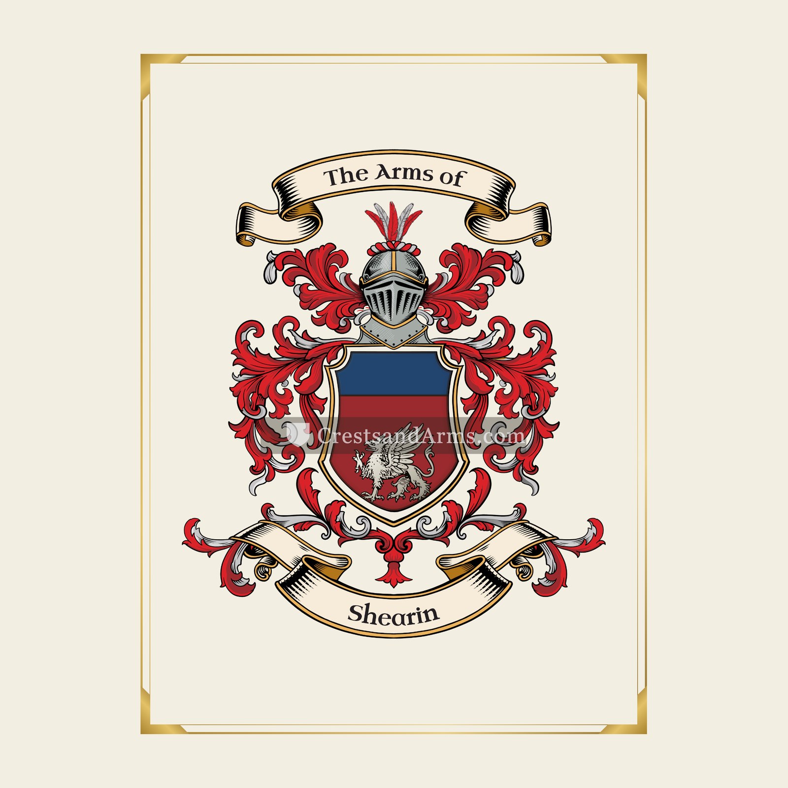 With gold border