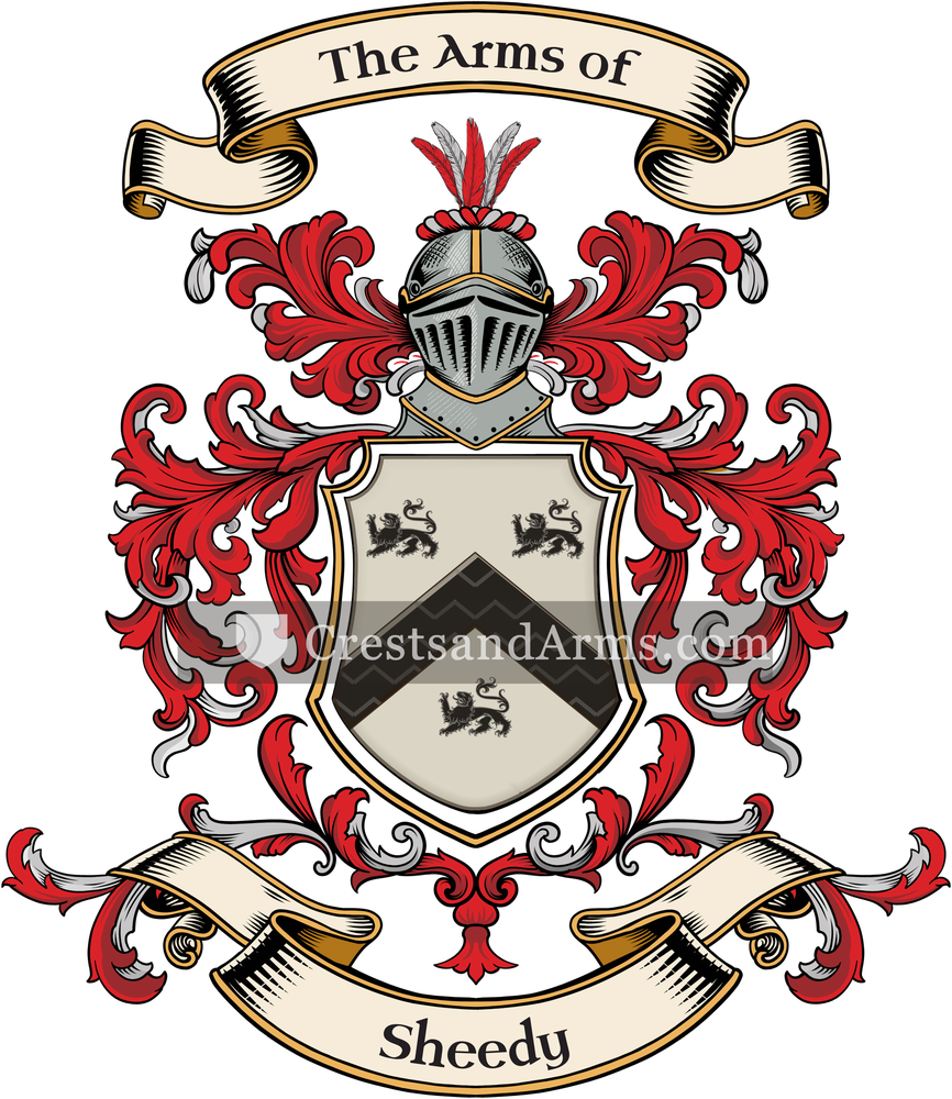 The Sheedy coat of arms, drawn from the recorded blazon