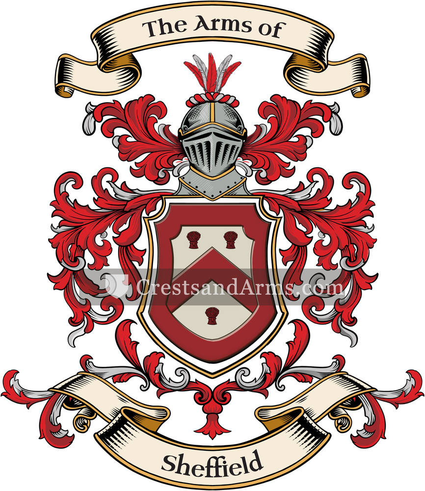 The Sheffield coat of arms, drawn from the recorded blazon