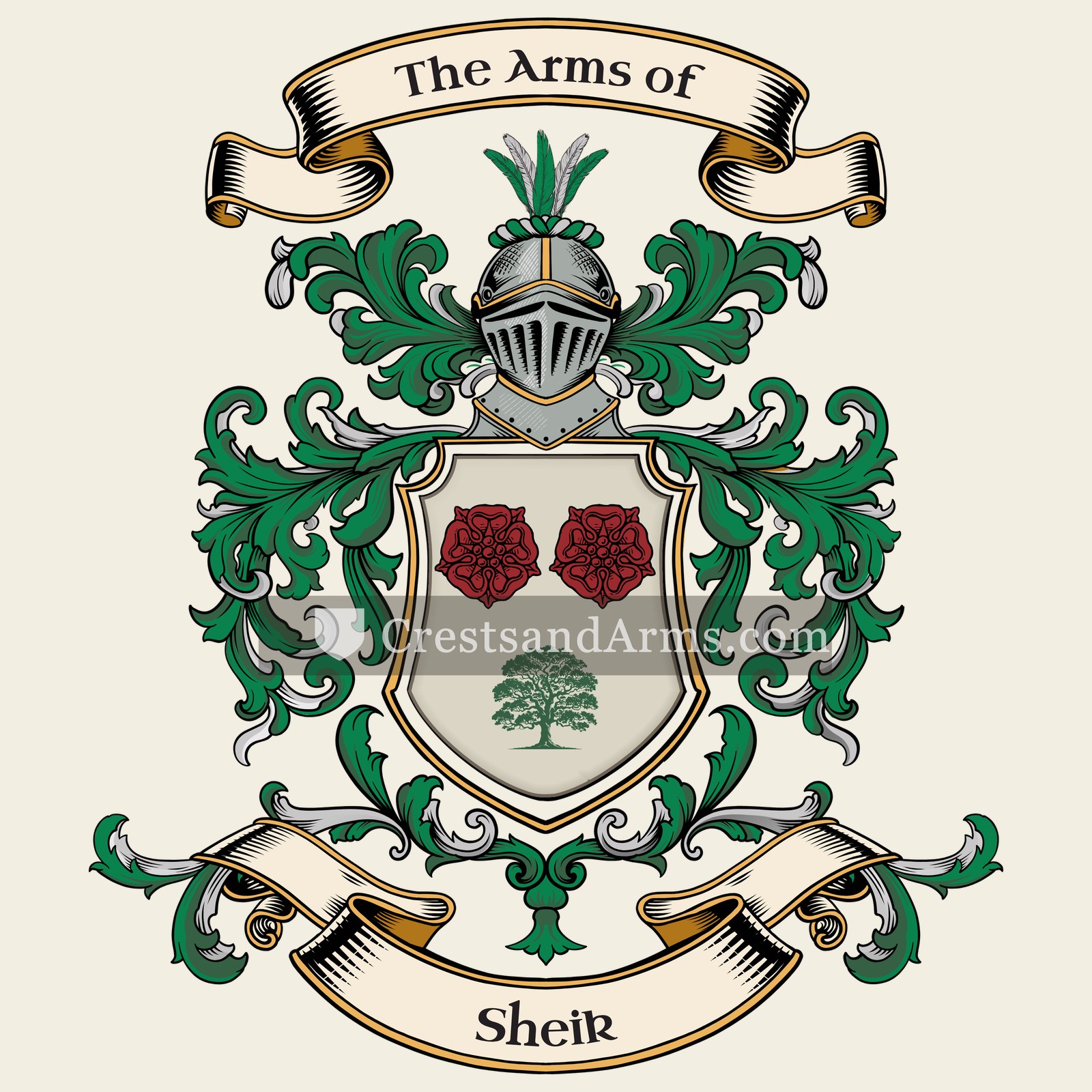 The Sheik coat of arms, drawn from the recorded blazon