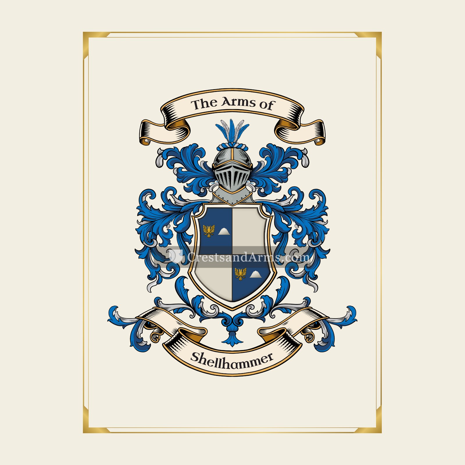 With gold border