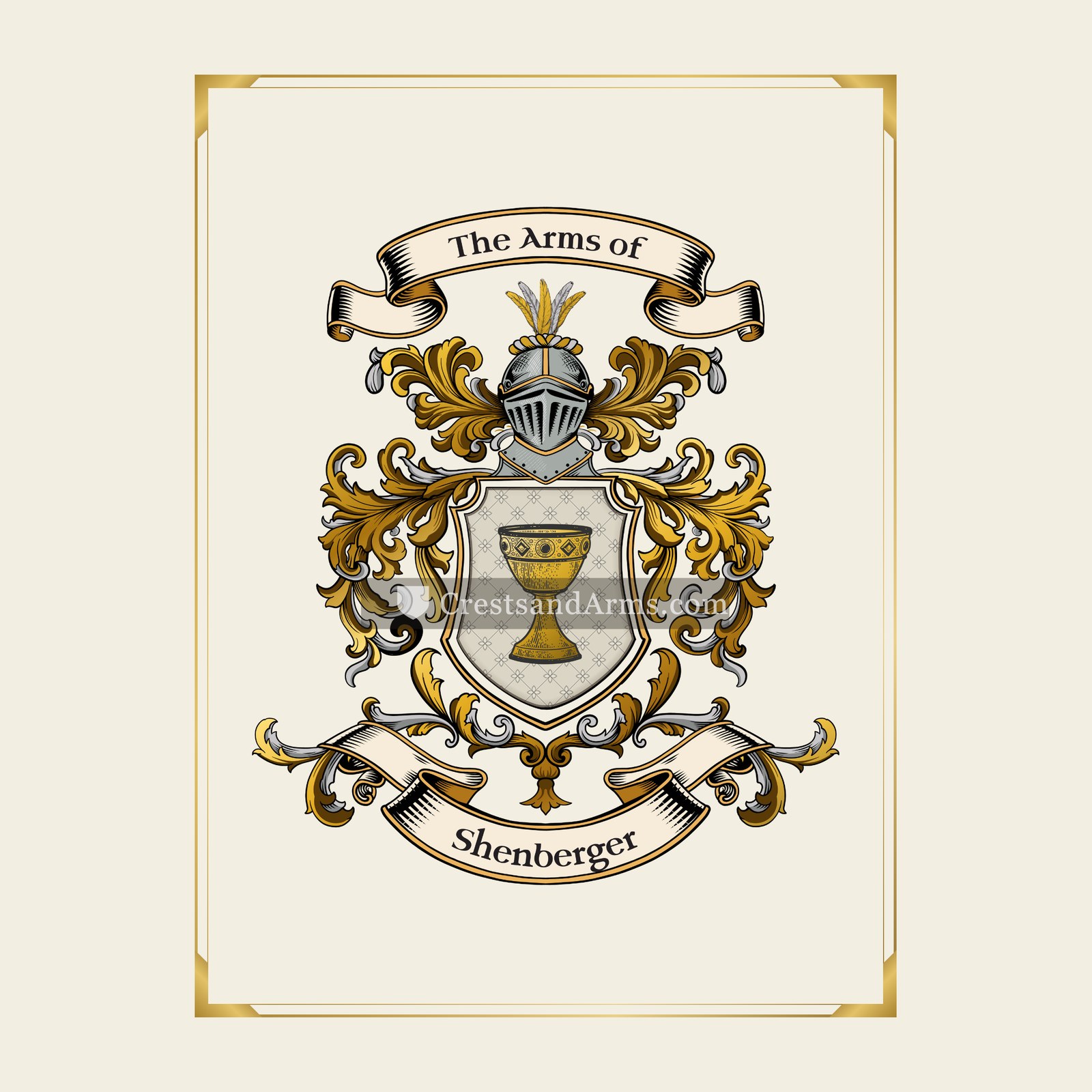 With gold border