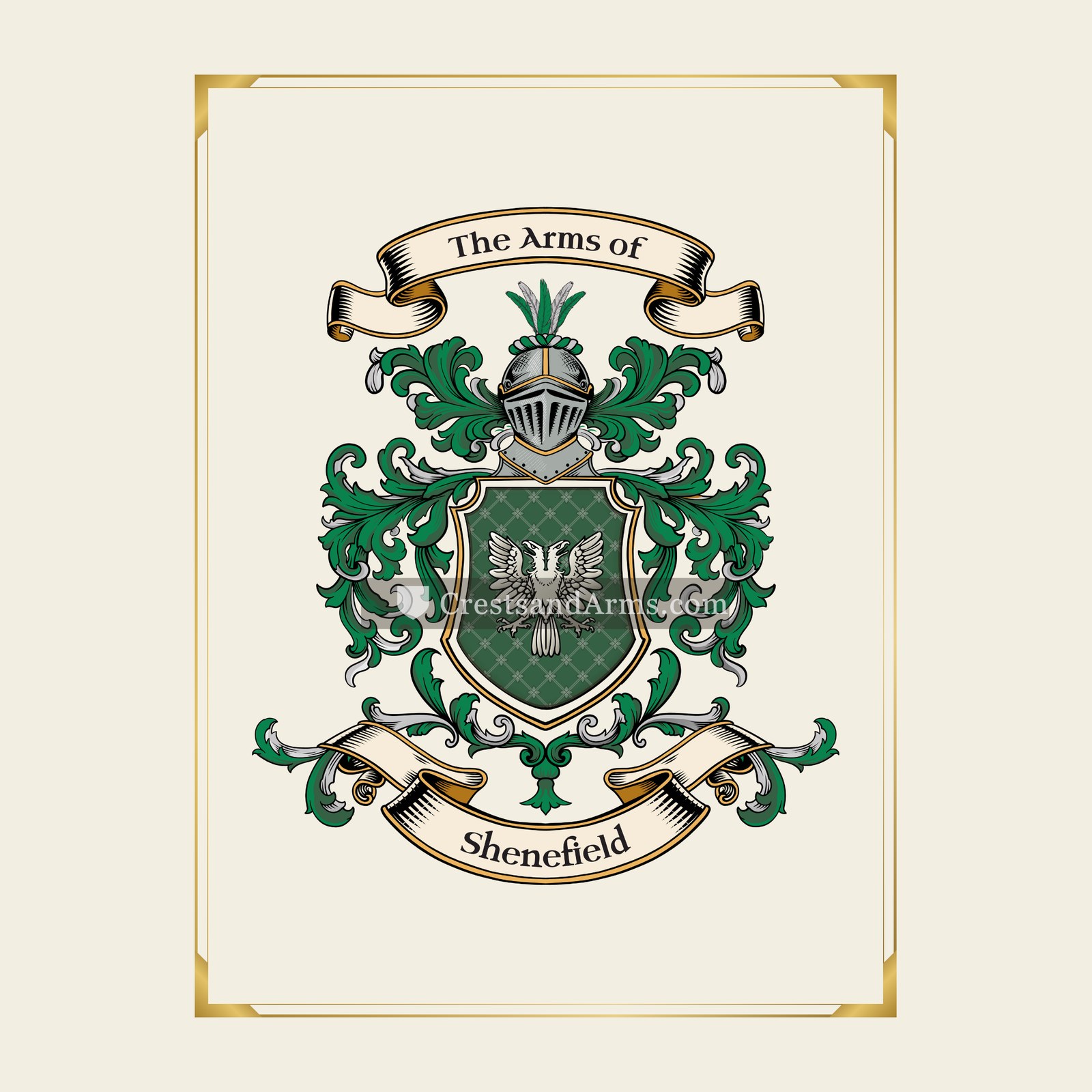 With gold border
