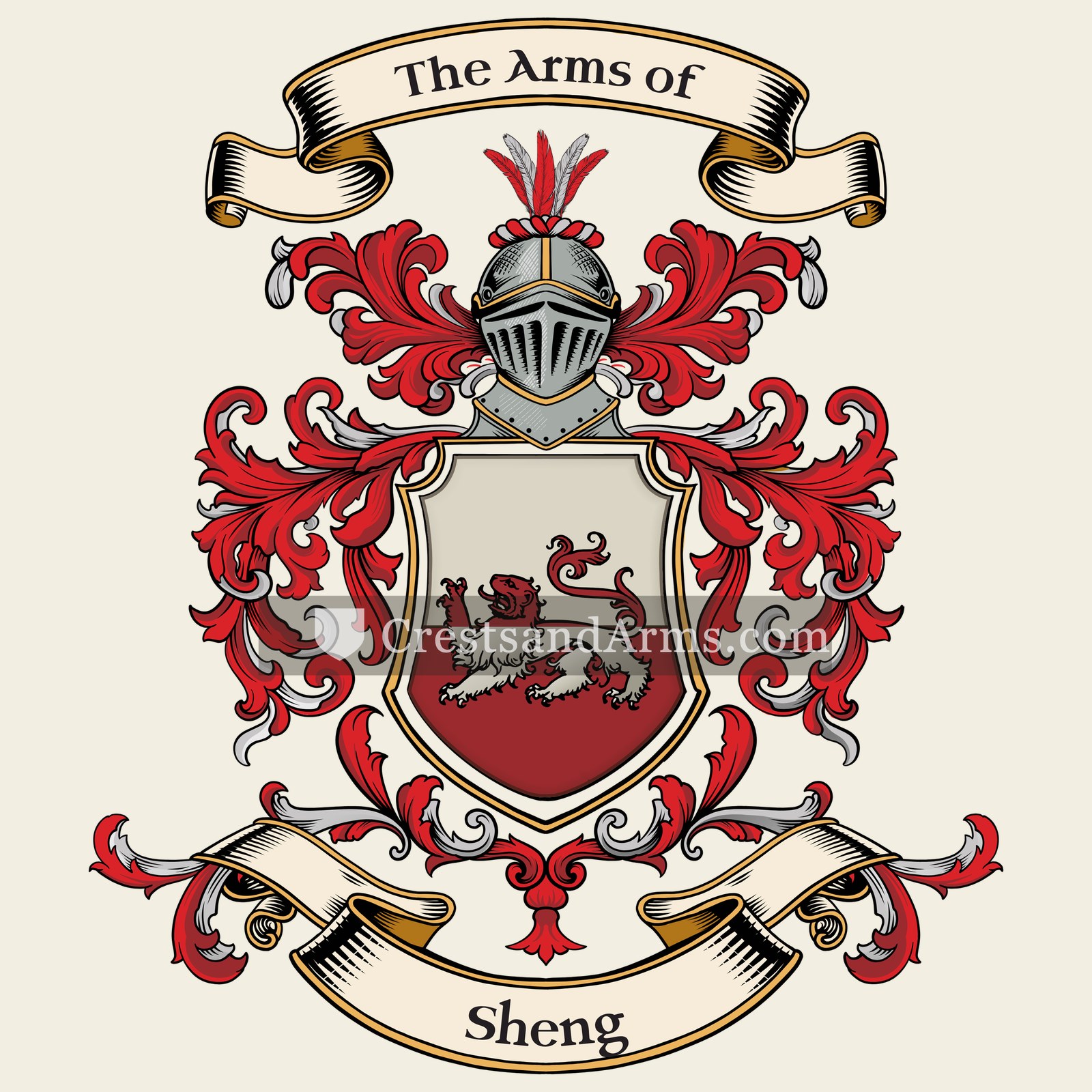 The Sheng coat of arms, drawn from the recorded blazon