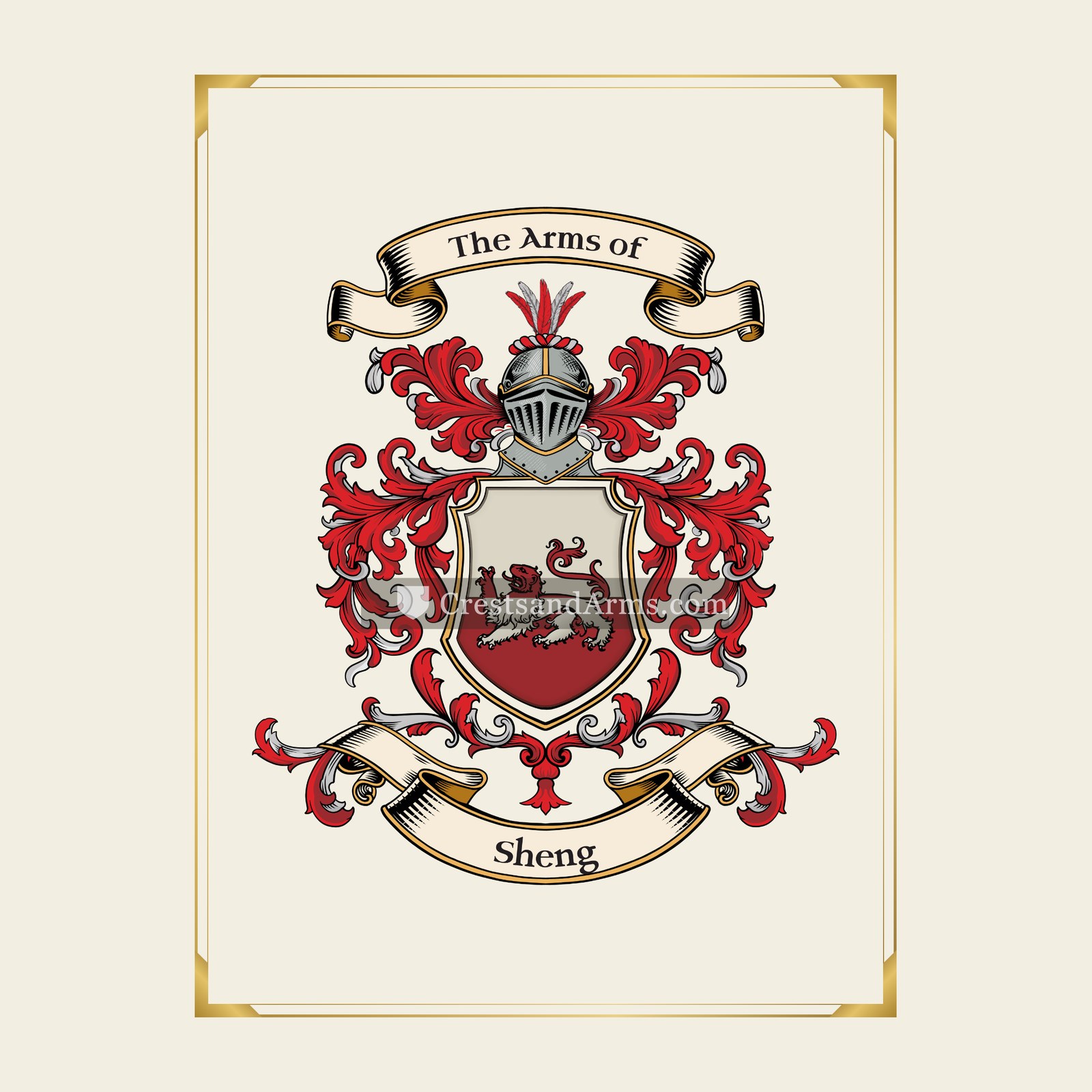 With gold border