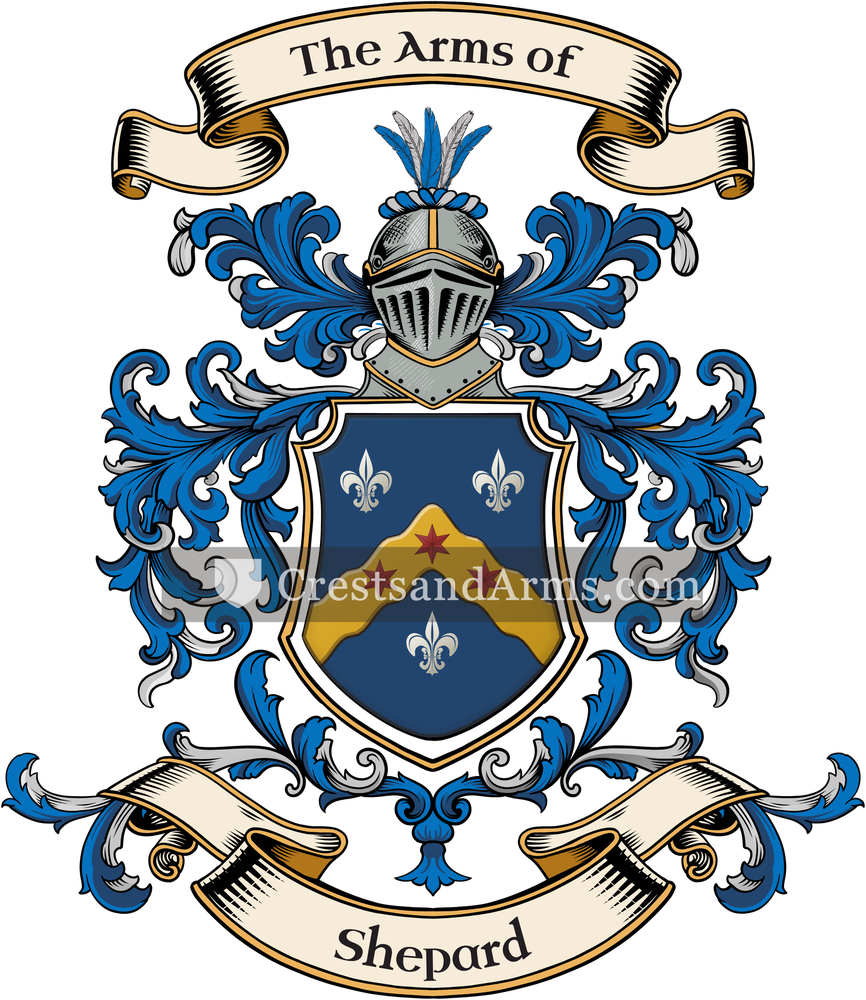 The Shepard coat of arms, drawn from the recorded blazon
