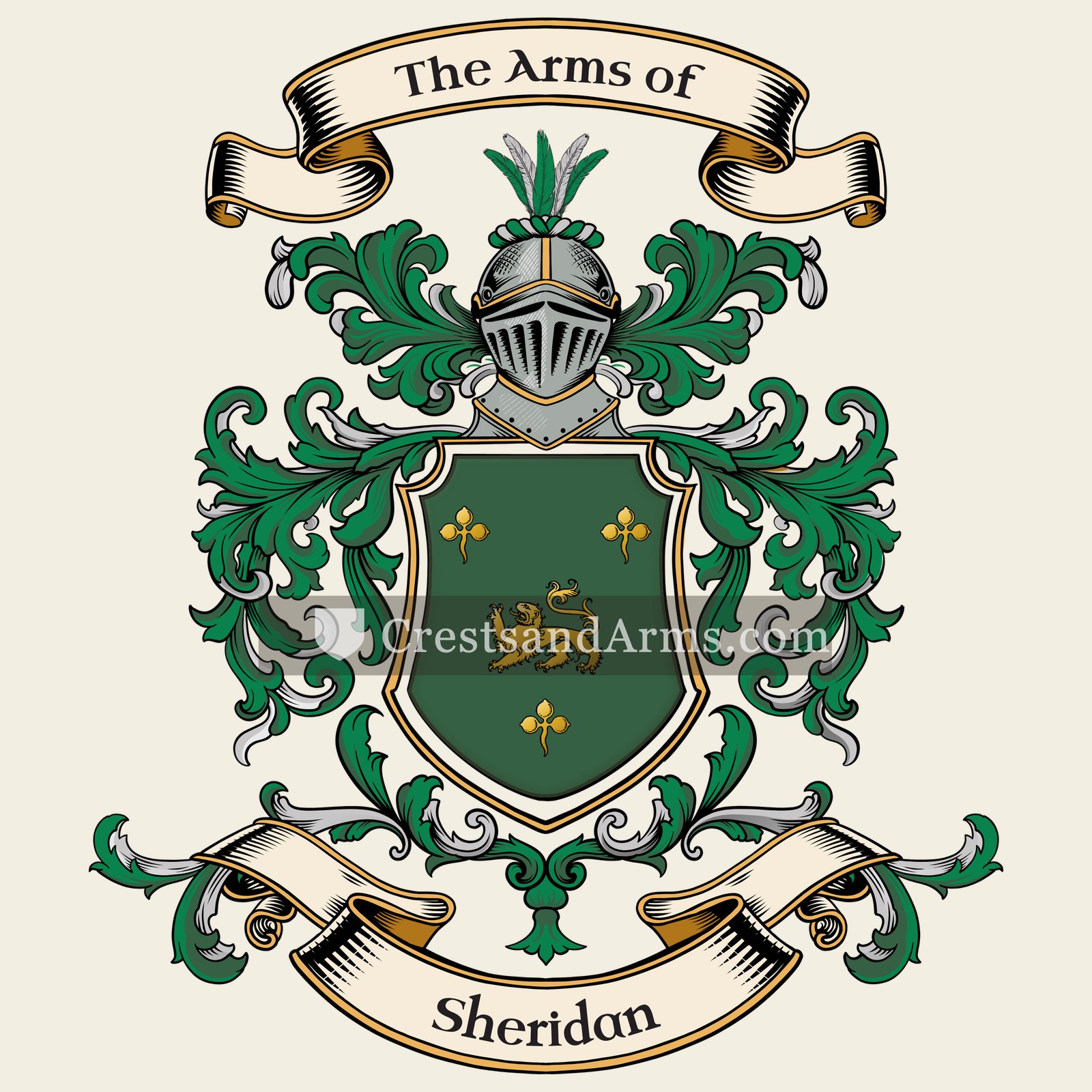 The Sheridan coat of arms, drawn from the recorded blazon