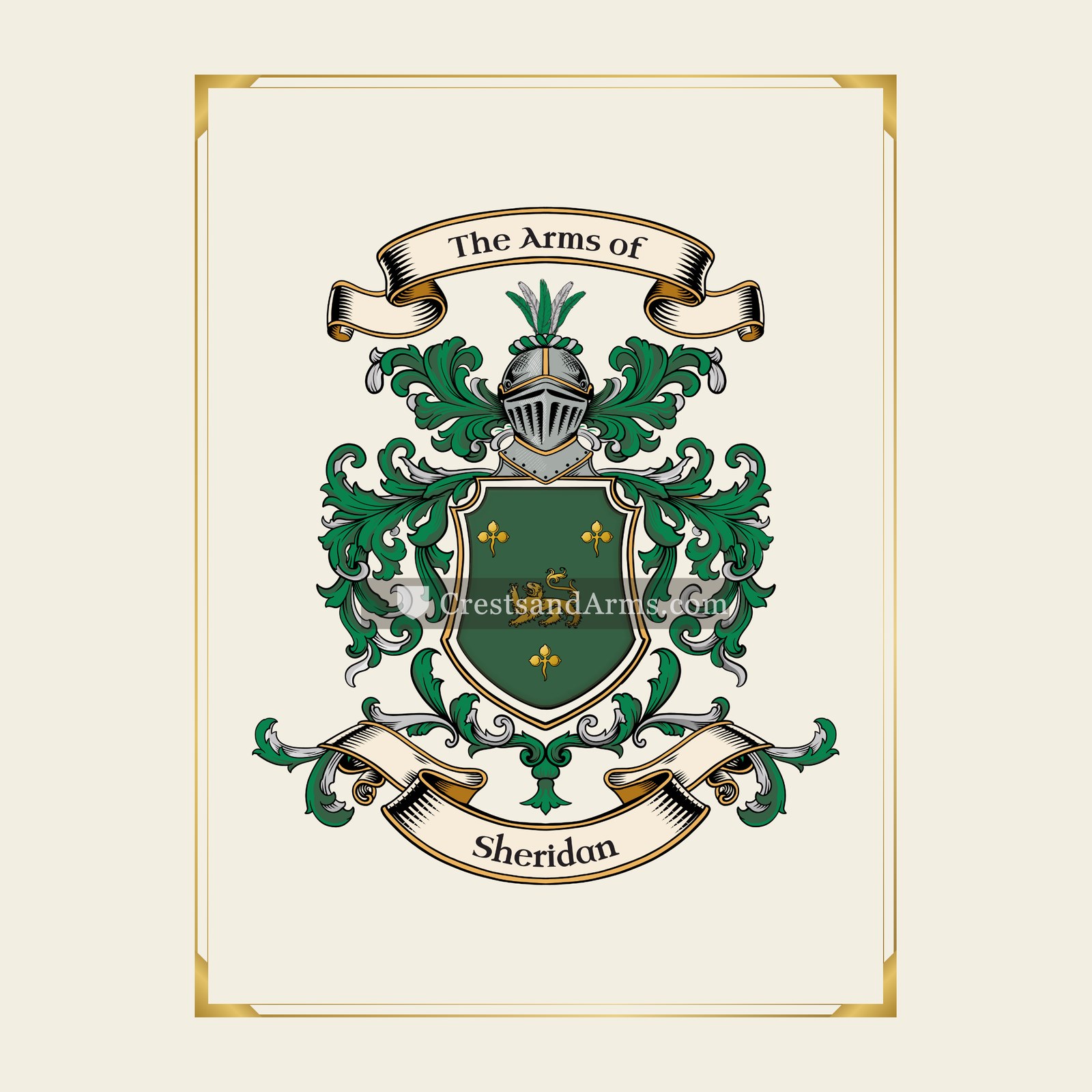With gold border