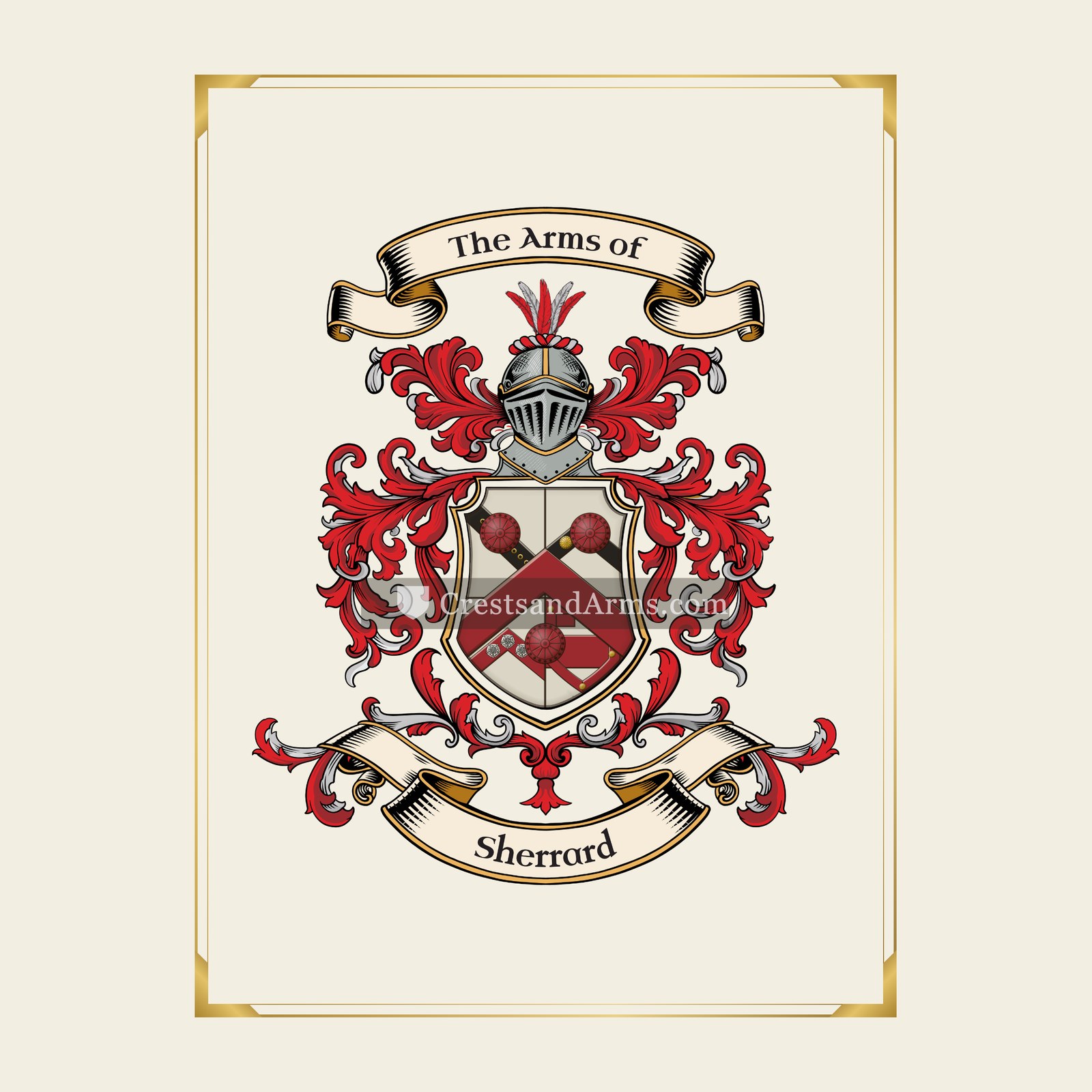 With gold border