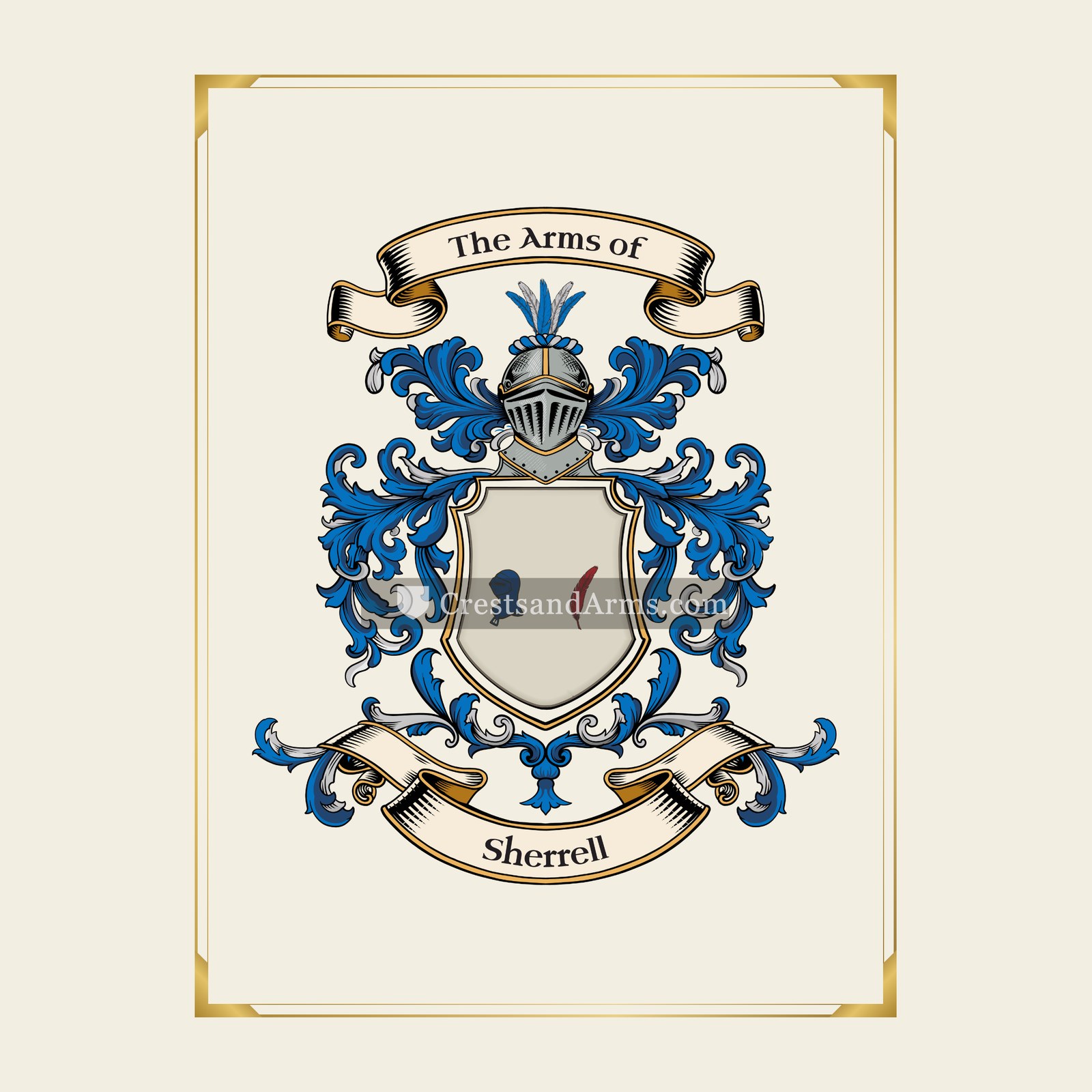 With gold border