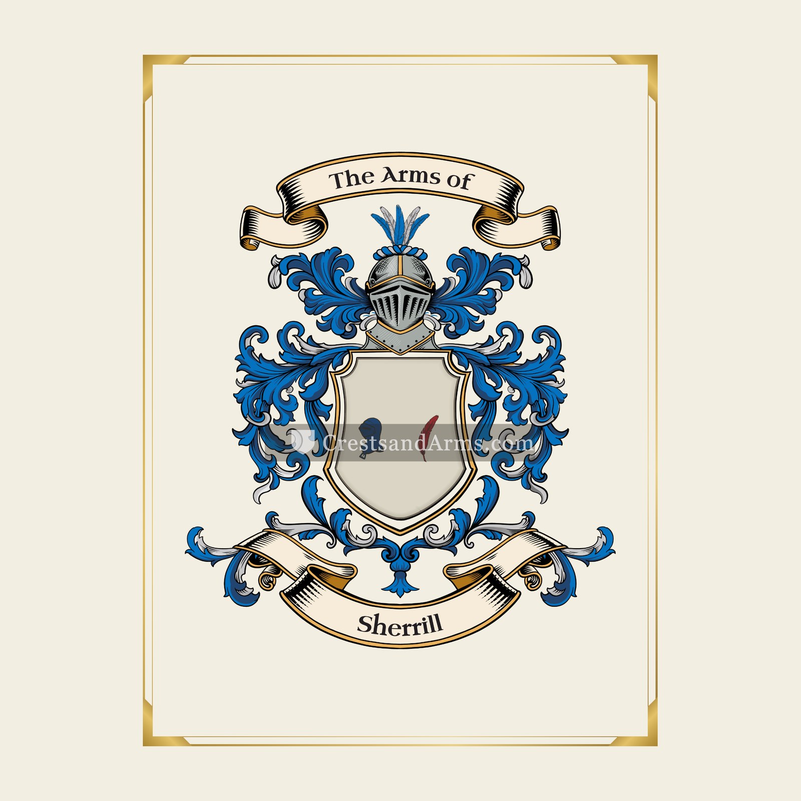 With gold border