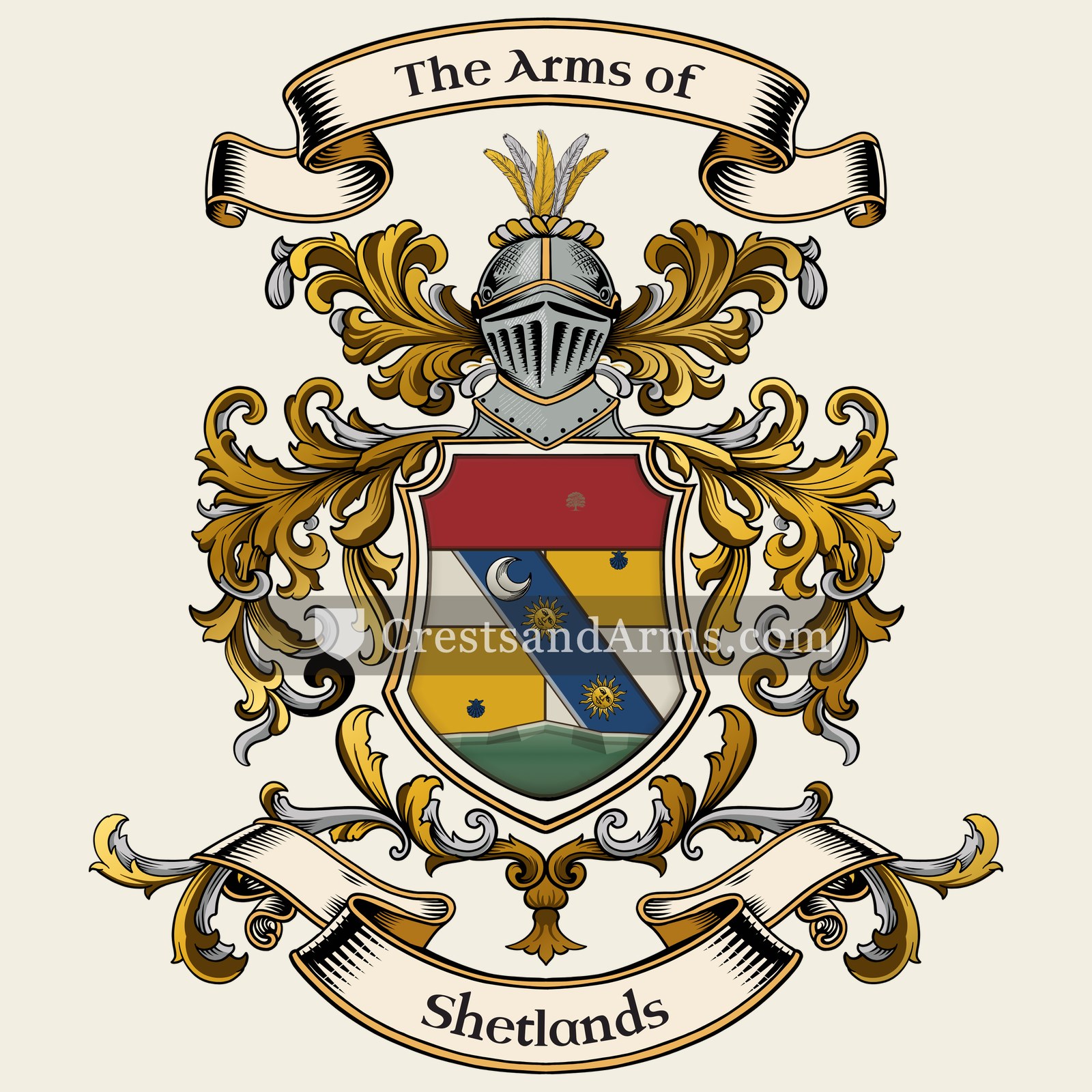 The Shetlands coat of arms, drawn from the recorded blazon