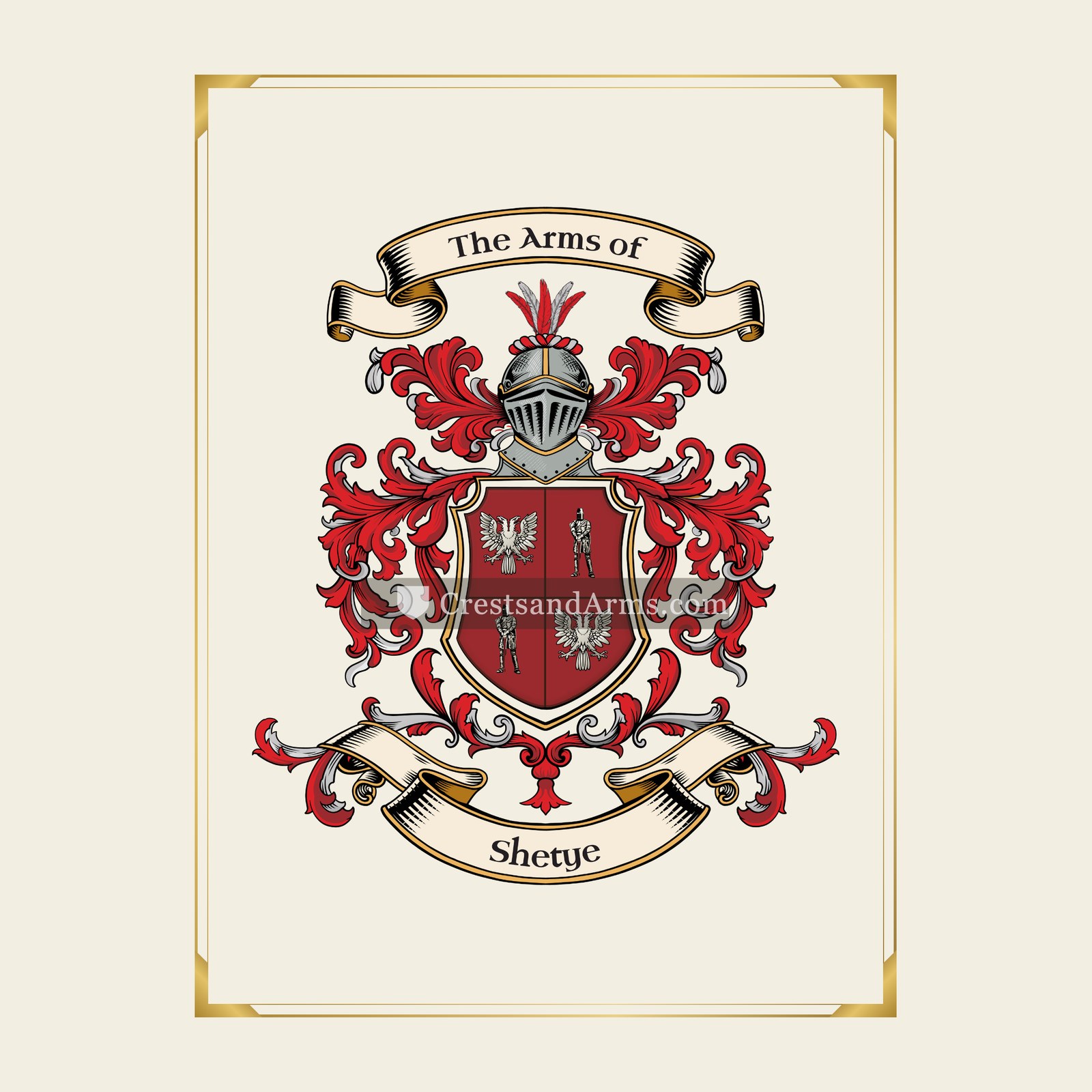 With gold border