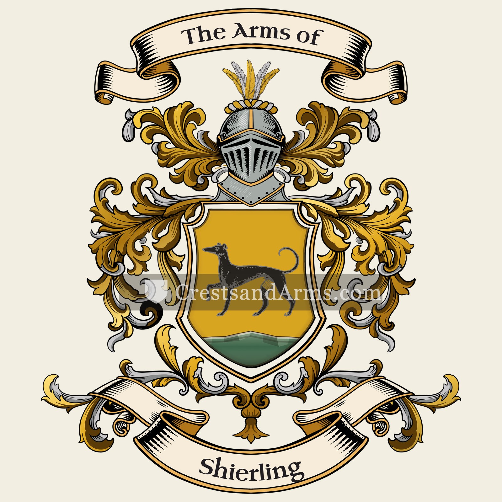 The Shierling coat of arms, drawn from the recorded blazon