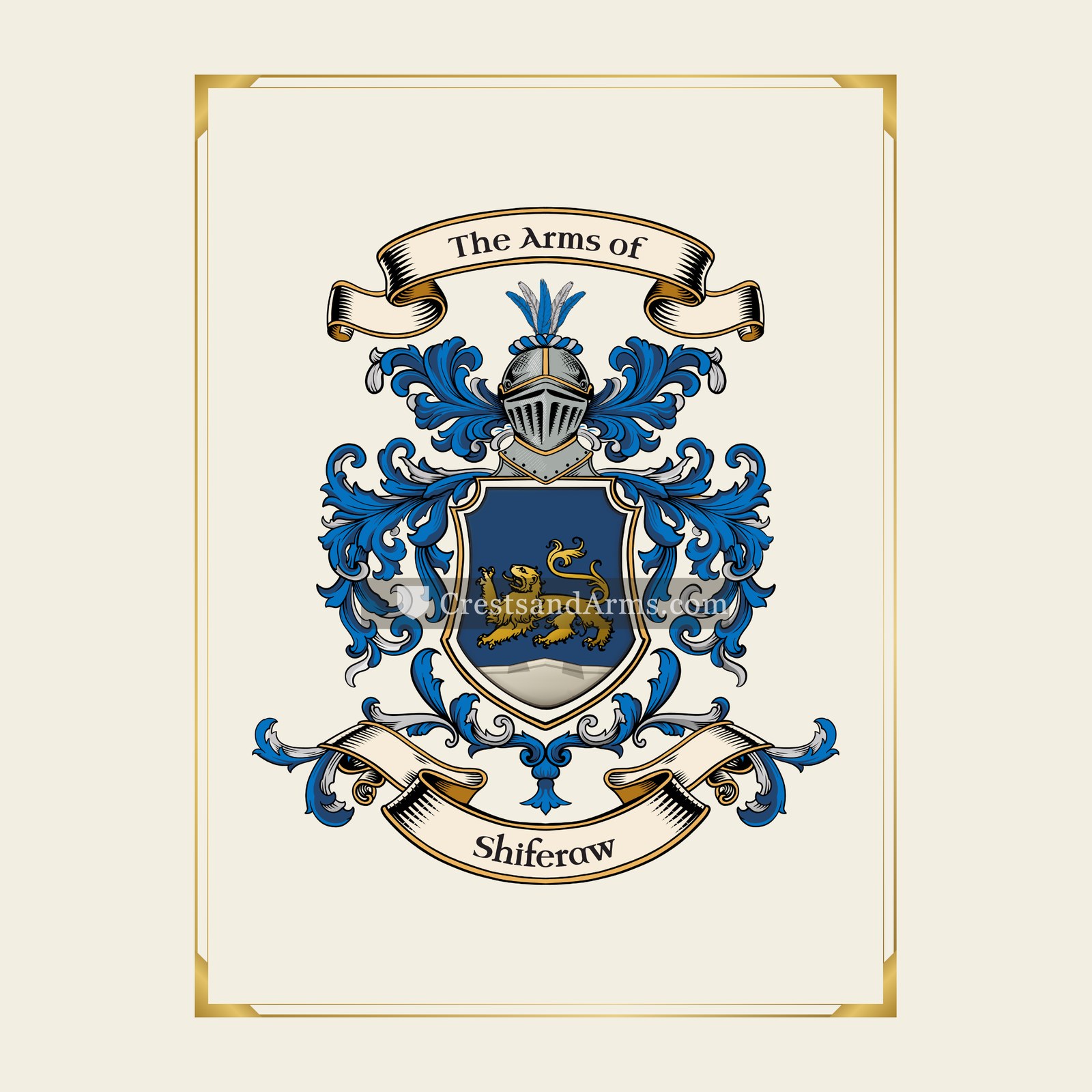 With gold border