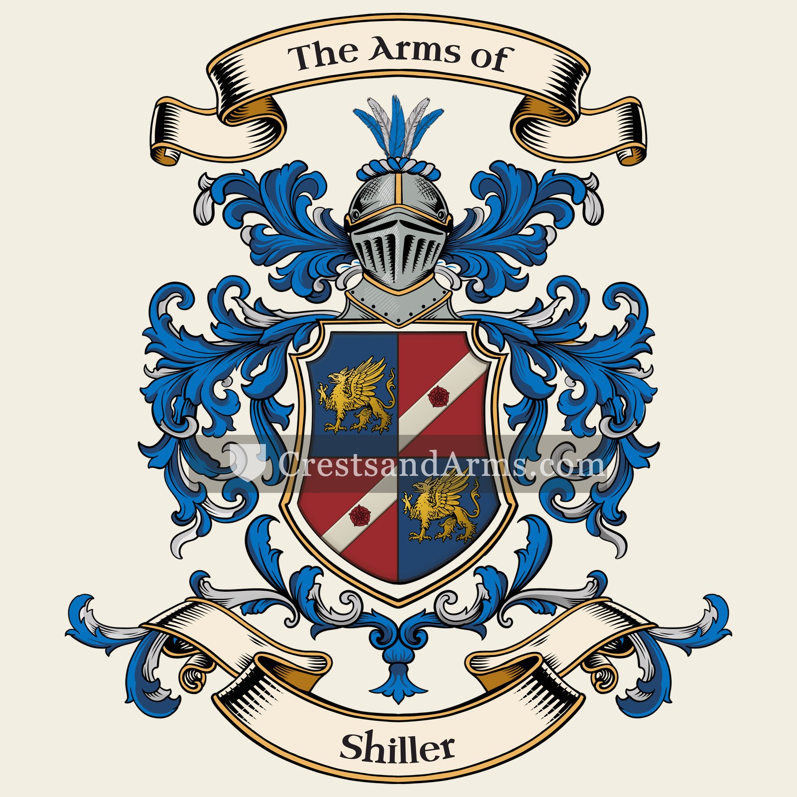 The Shiller coat of arms, drawn from the recorded blazon
