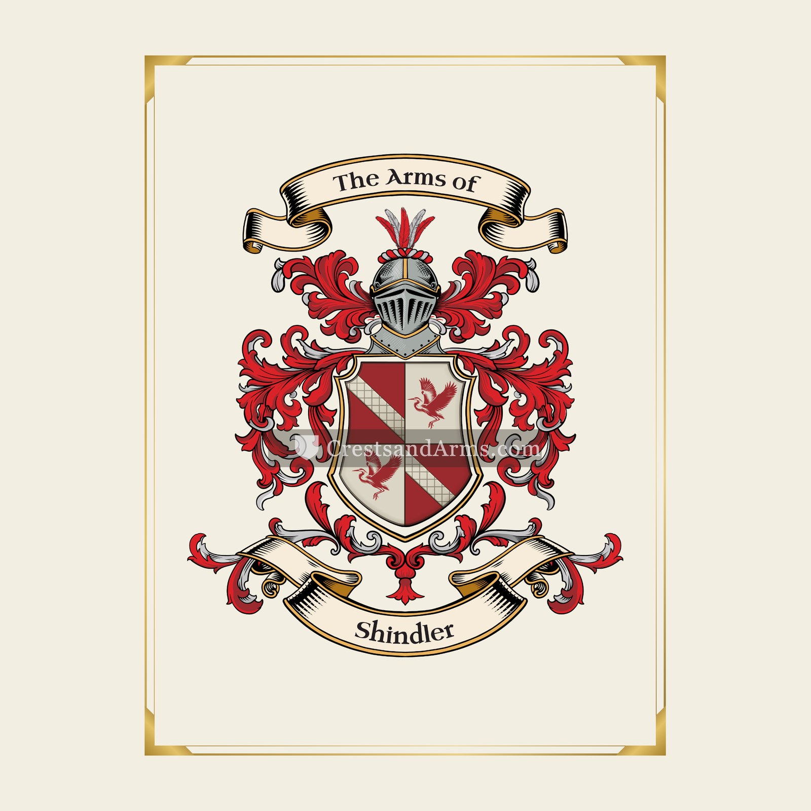With gold border