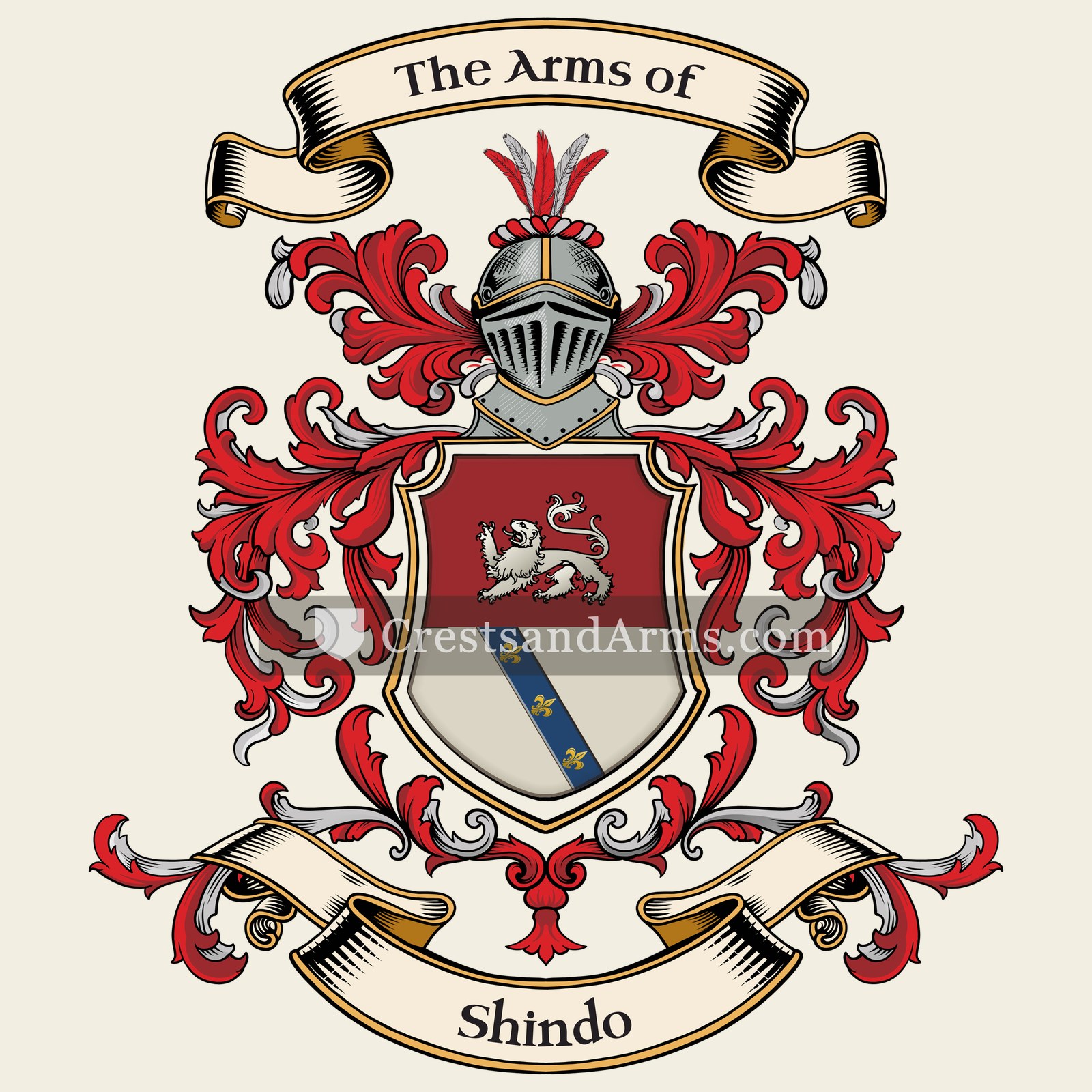 The Shindo coat of arms, drawn from the recorded blazon