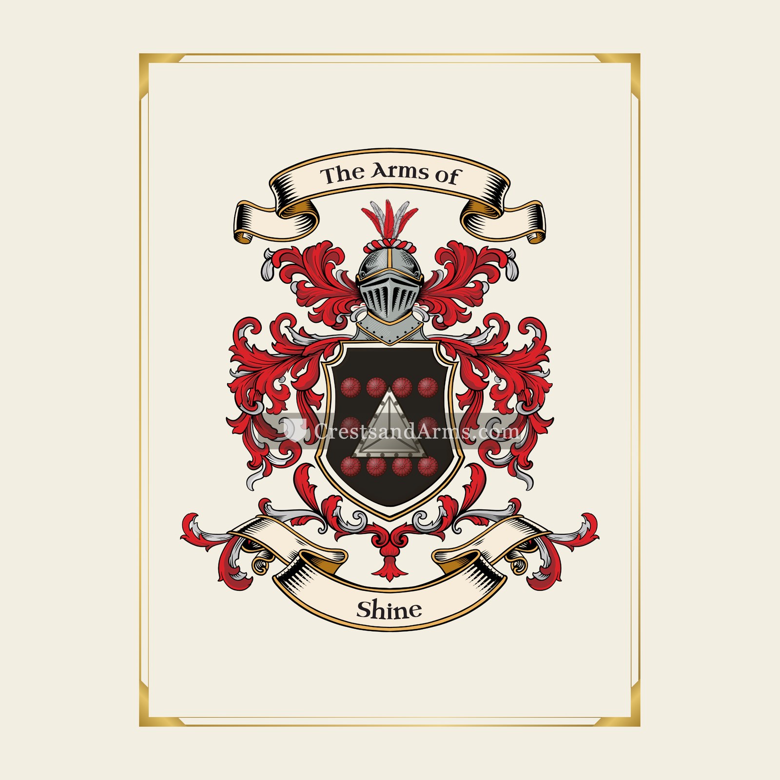 With gold border