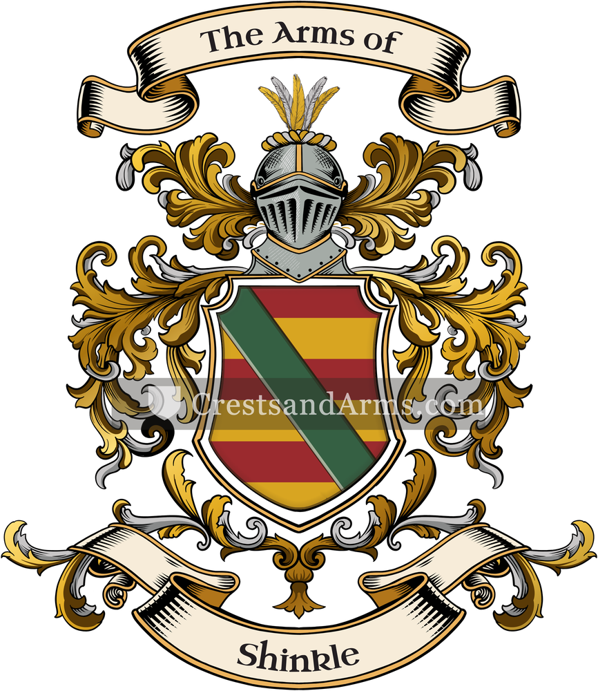 The Shinkle coat of arms, drawn from the recorded blazon