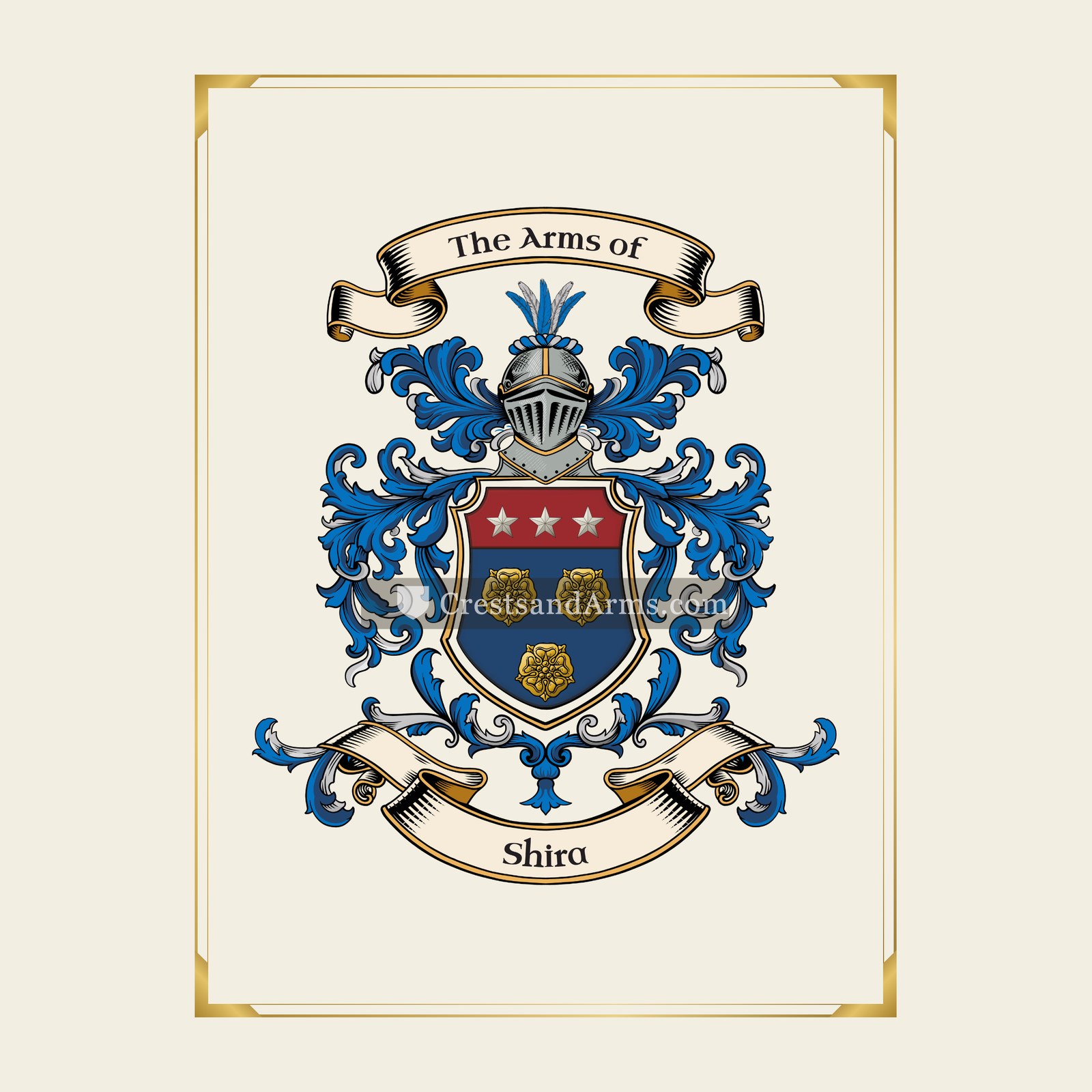 With gold border