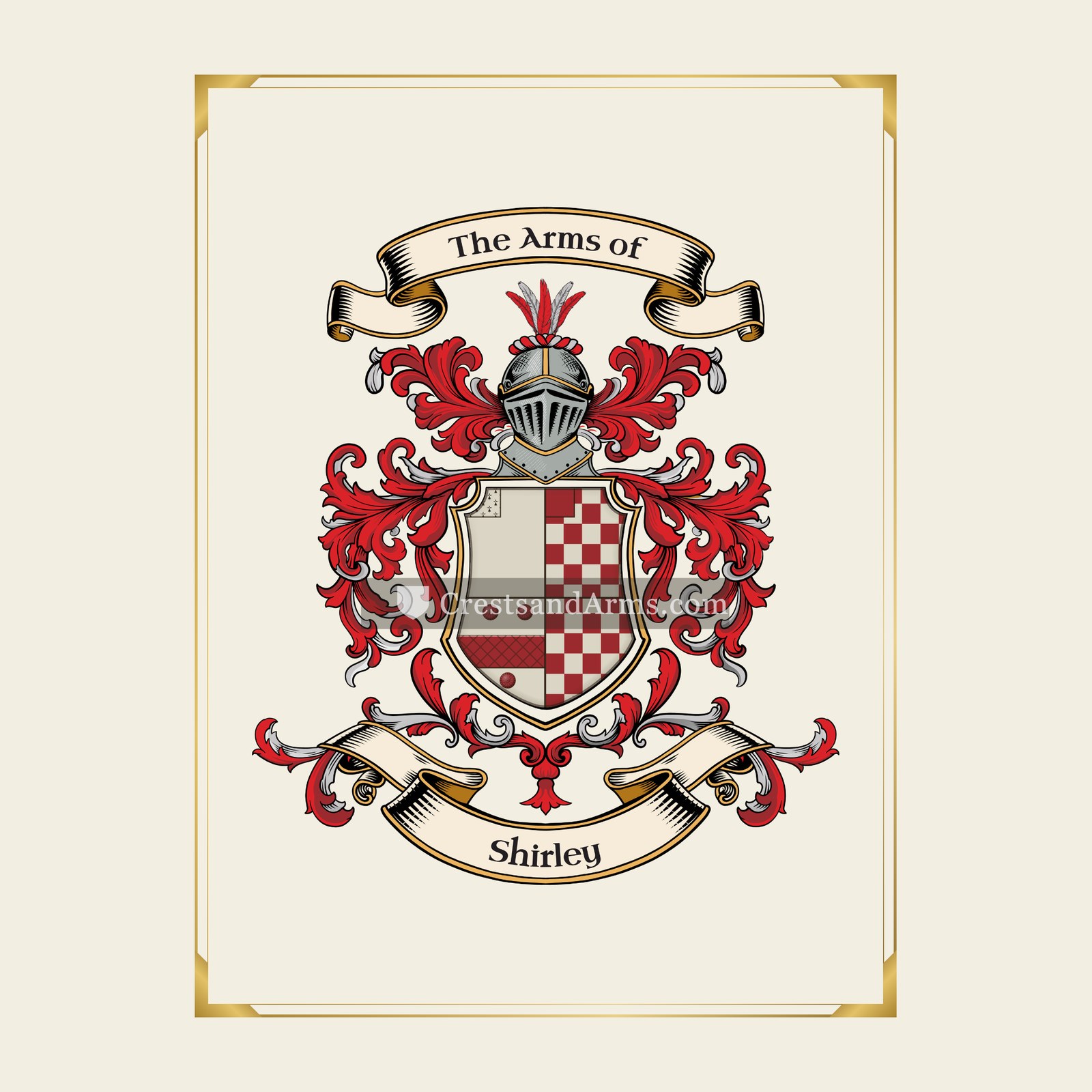 With gold border