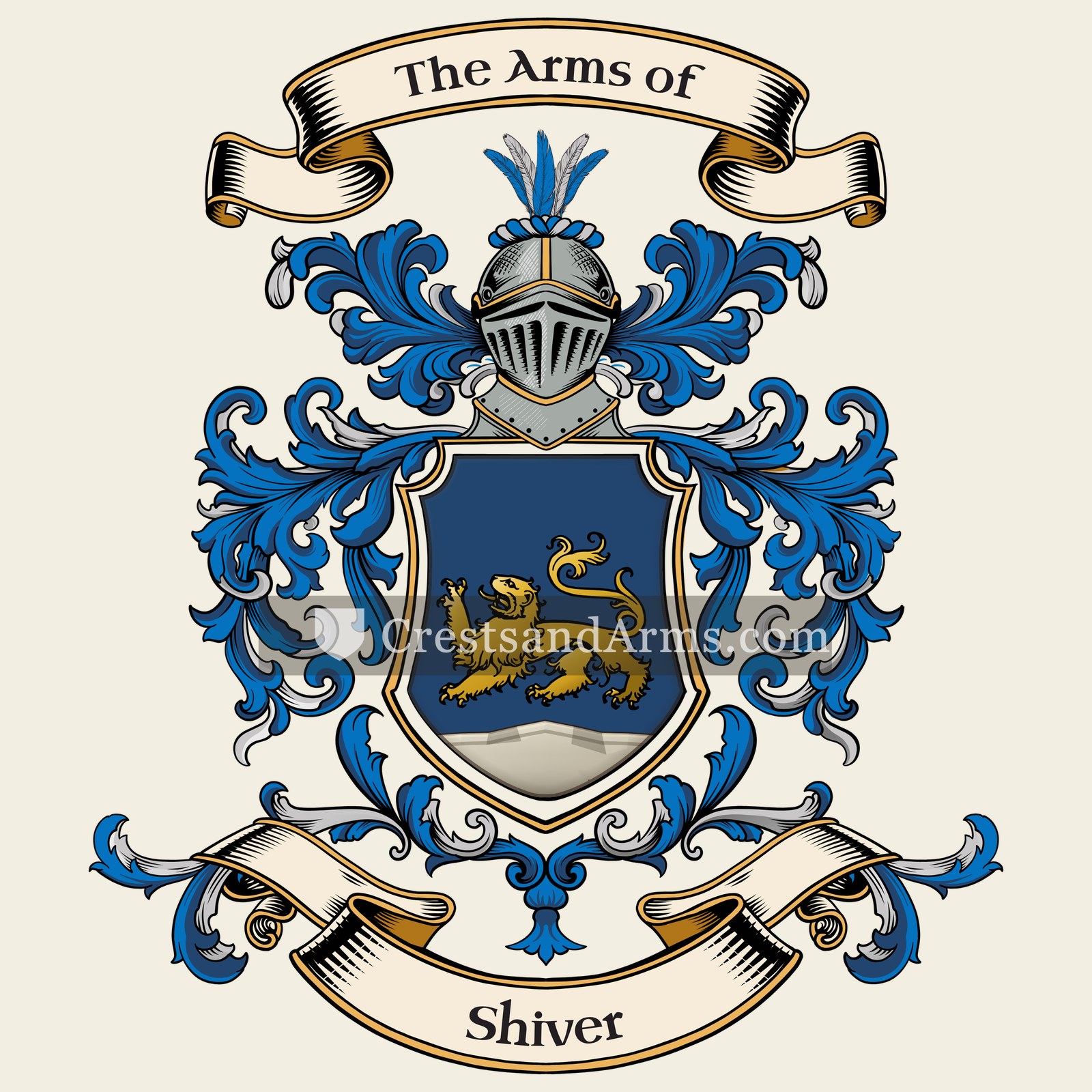 The Shiver coat of arms, drawn from the recorded blazon