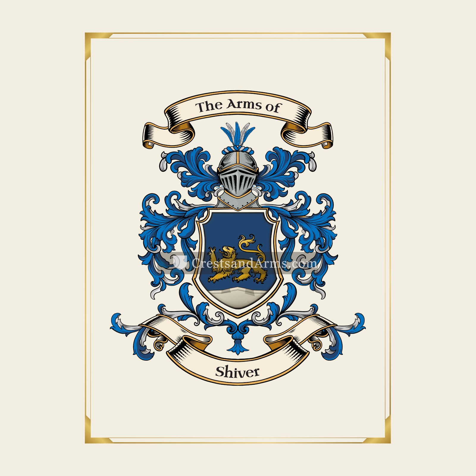 With gold border