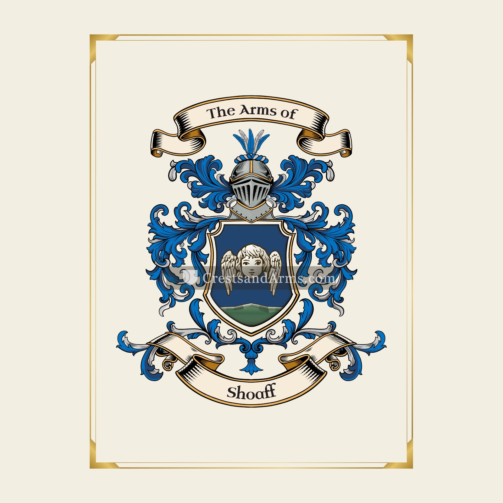 With gold border