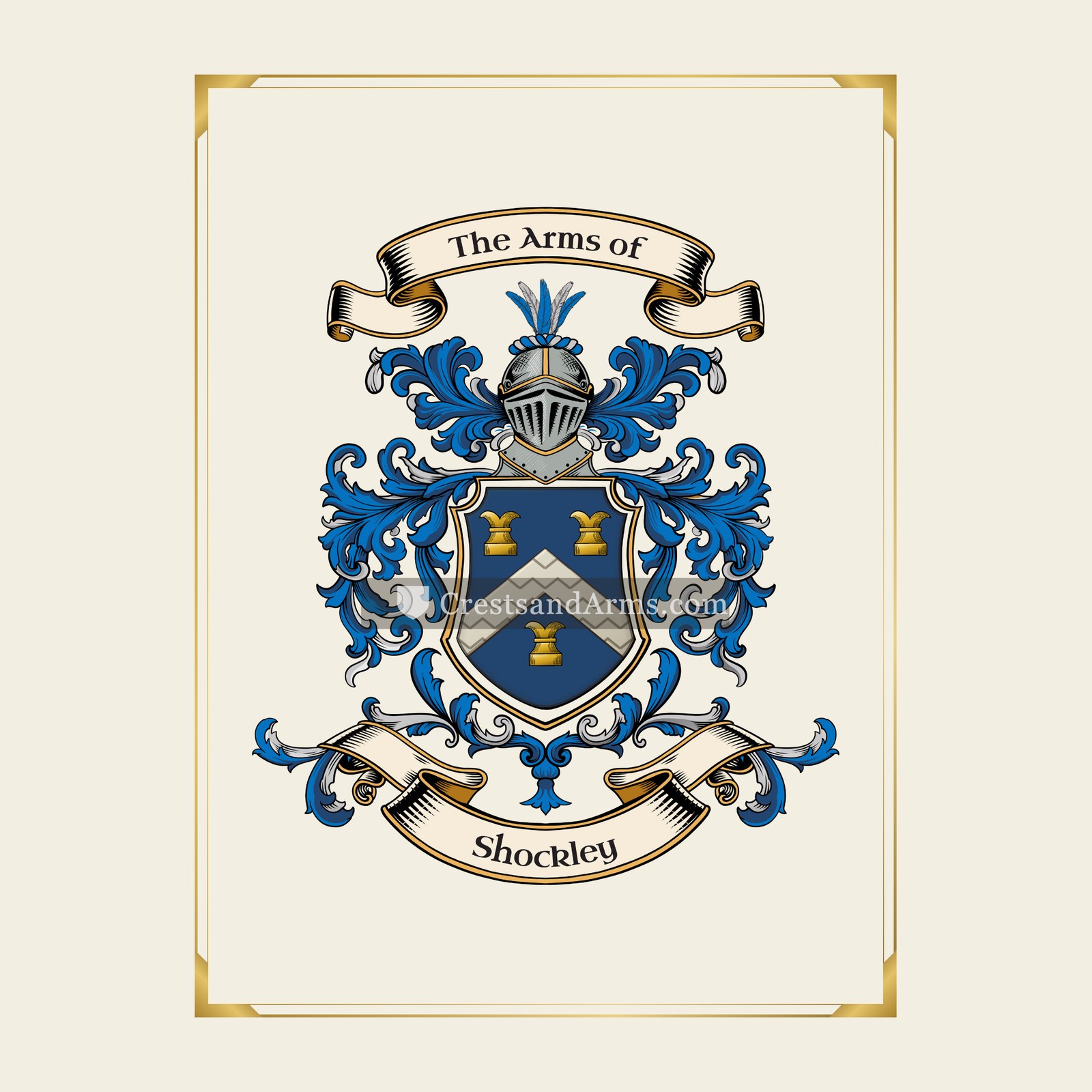 With gold border