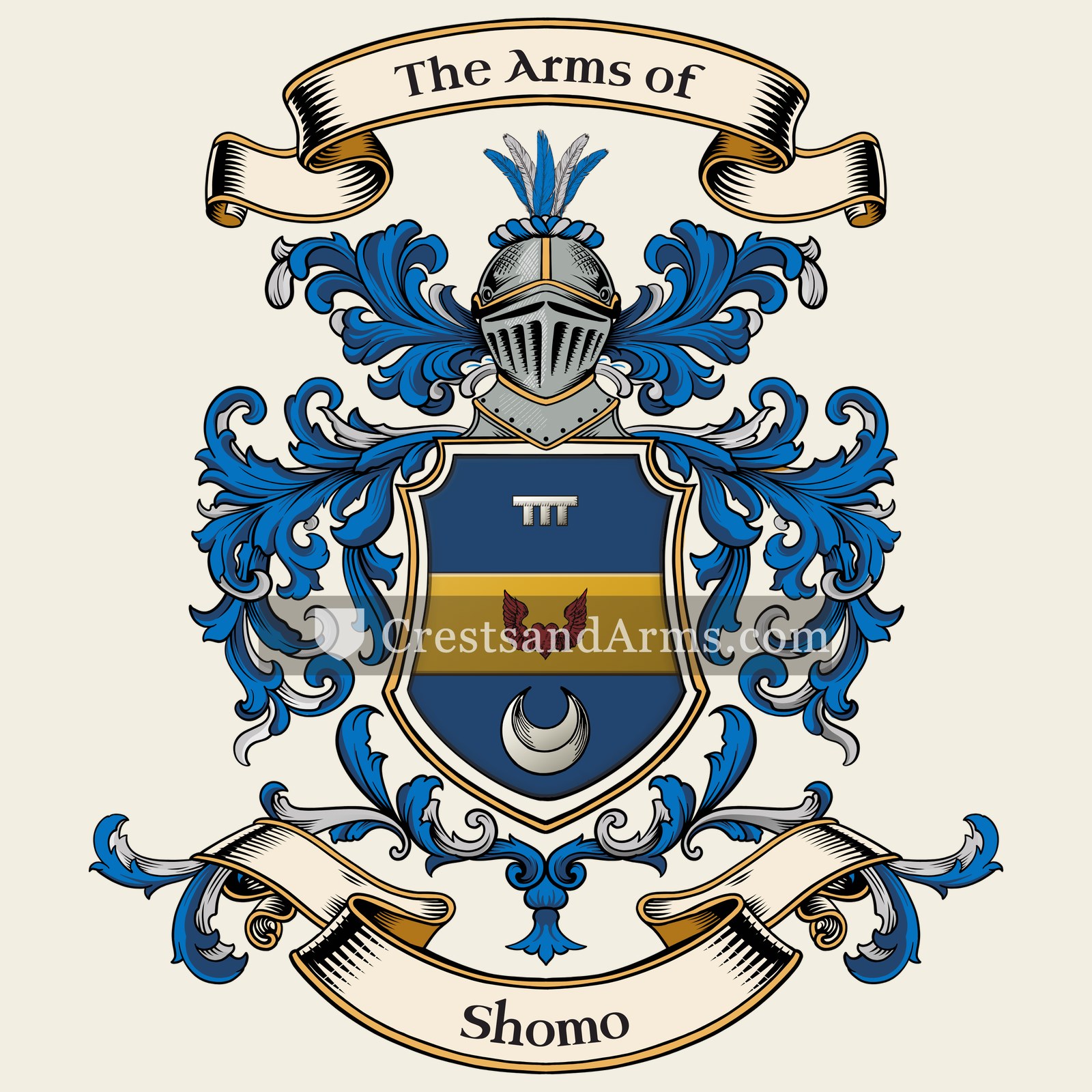 The Shomo coat of arms, drawn from the recorded blazon