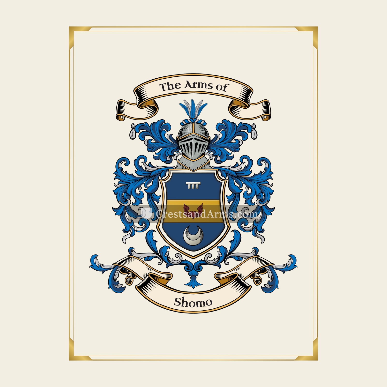 With gold border