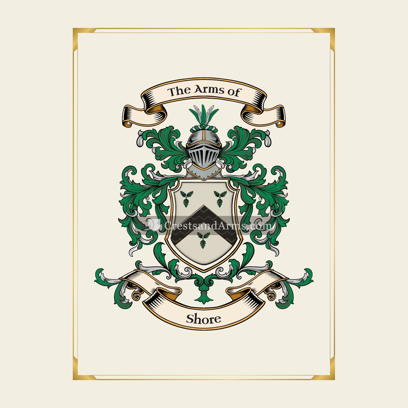 With gold border