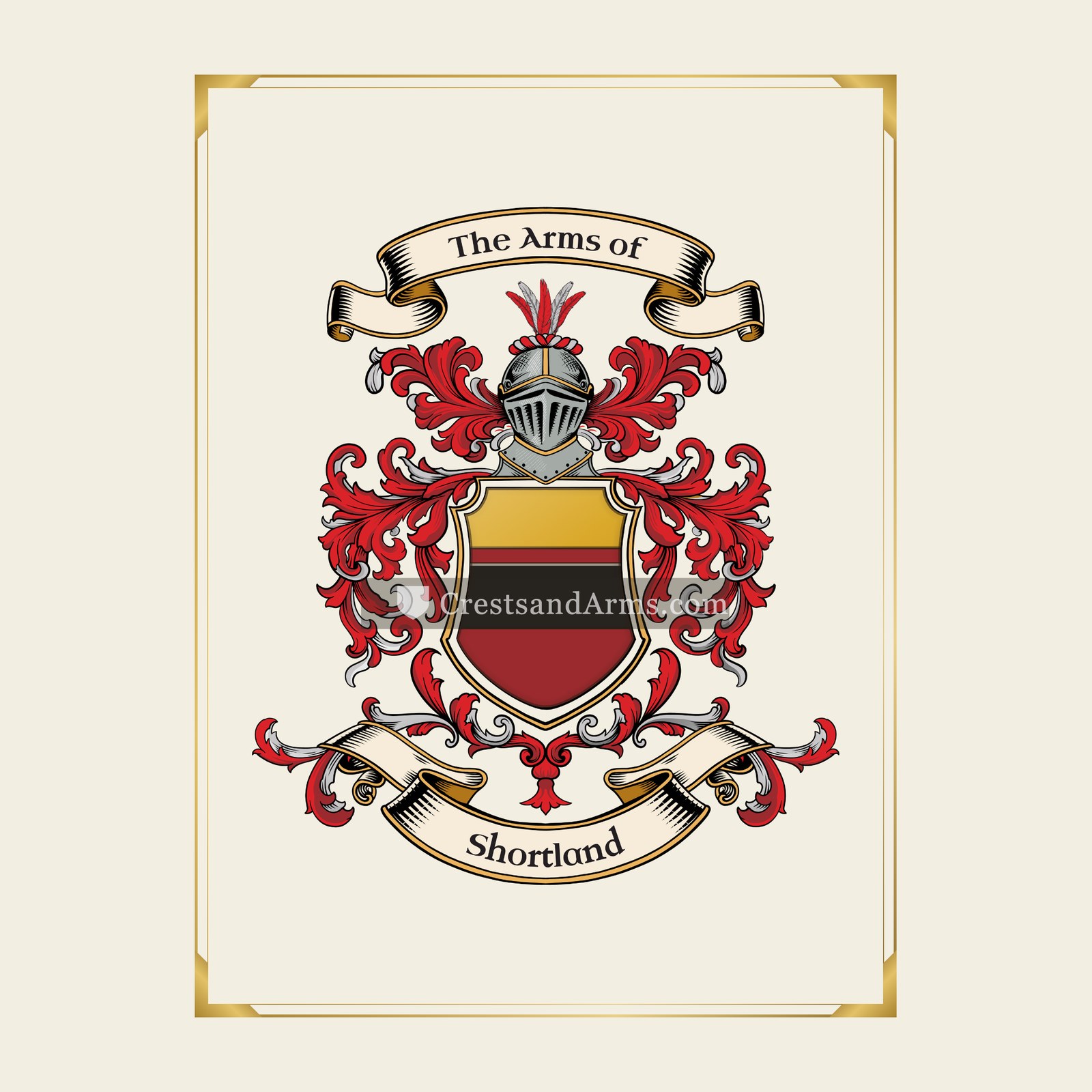 With gold border