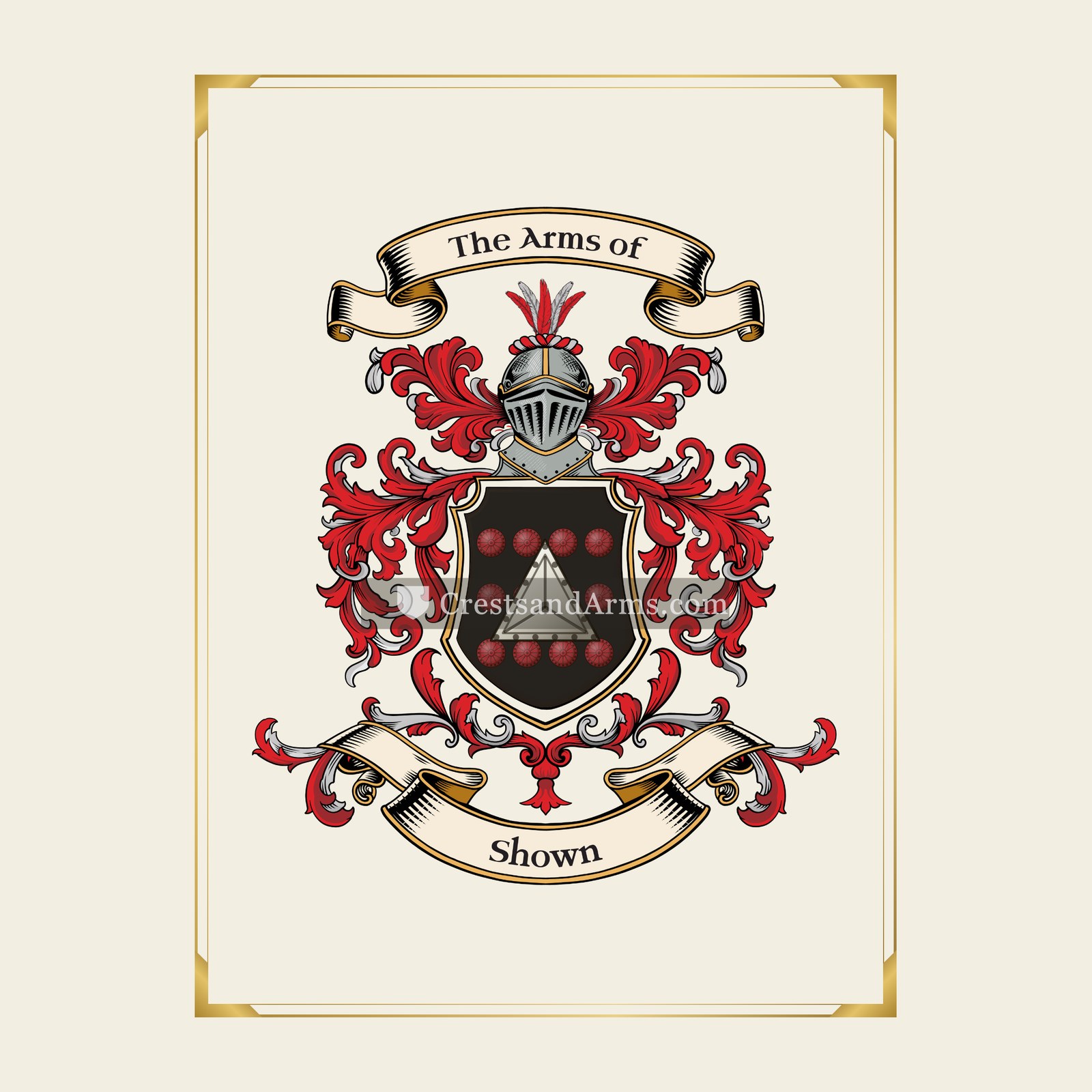 With gold border