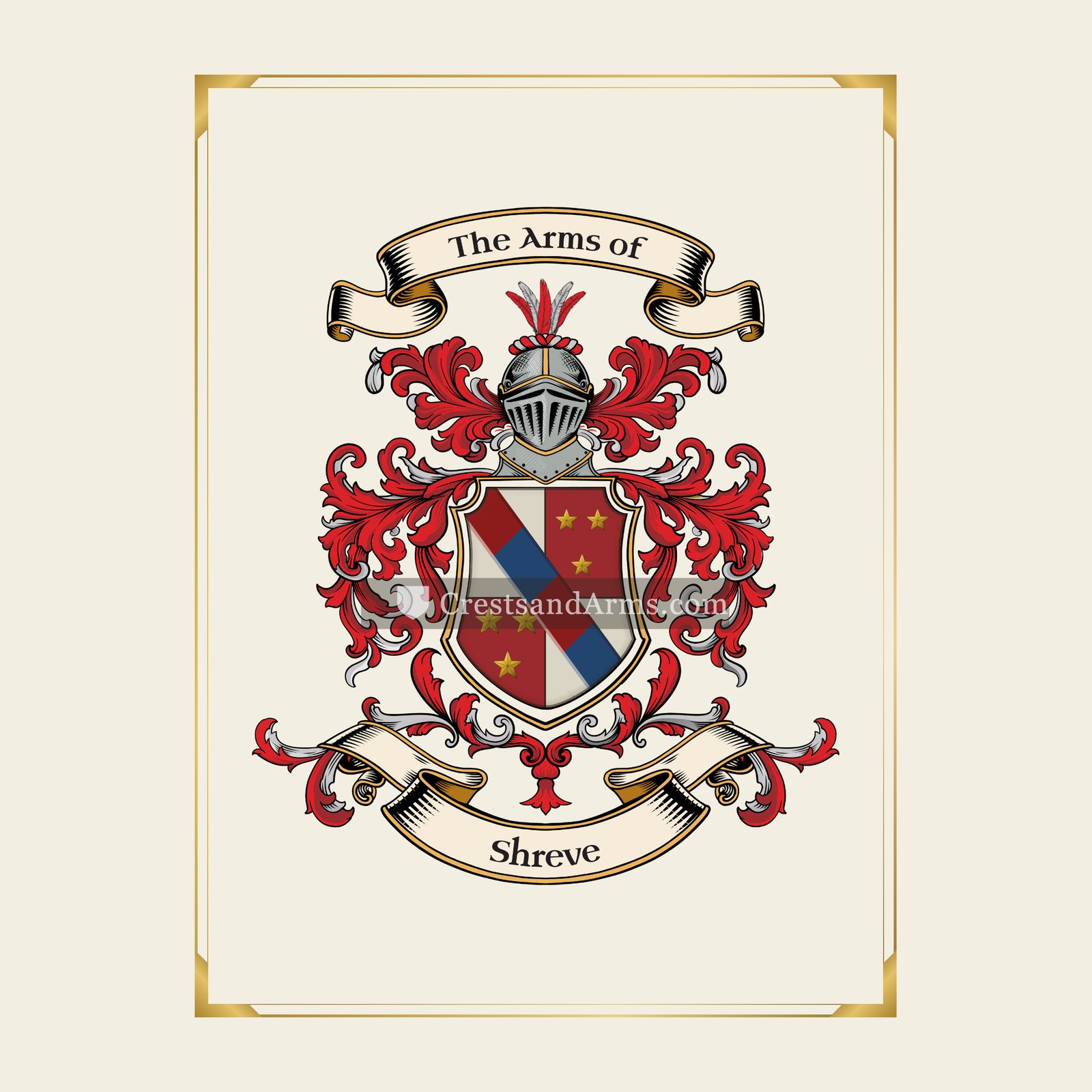 With gold border
