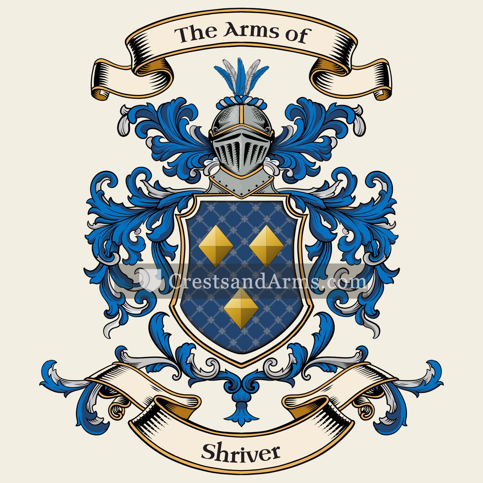 The Shriver coat of arms, drawn from the recorded blazon