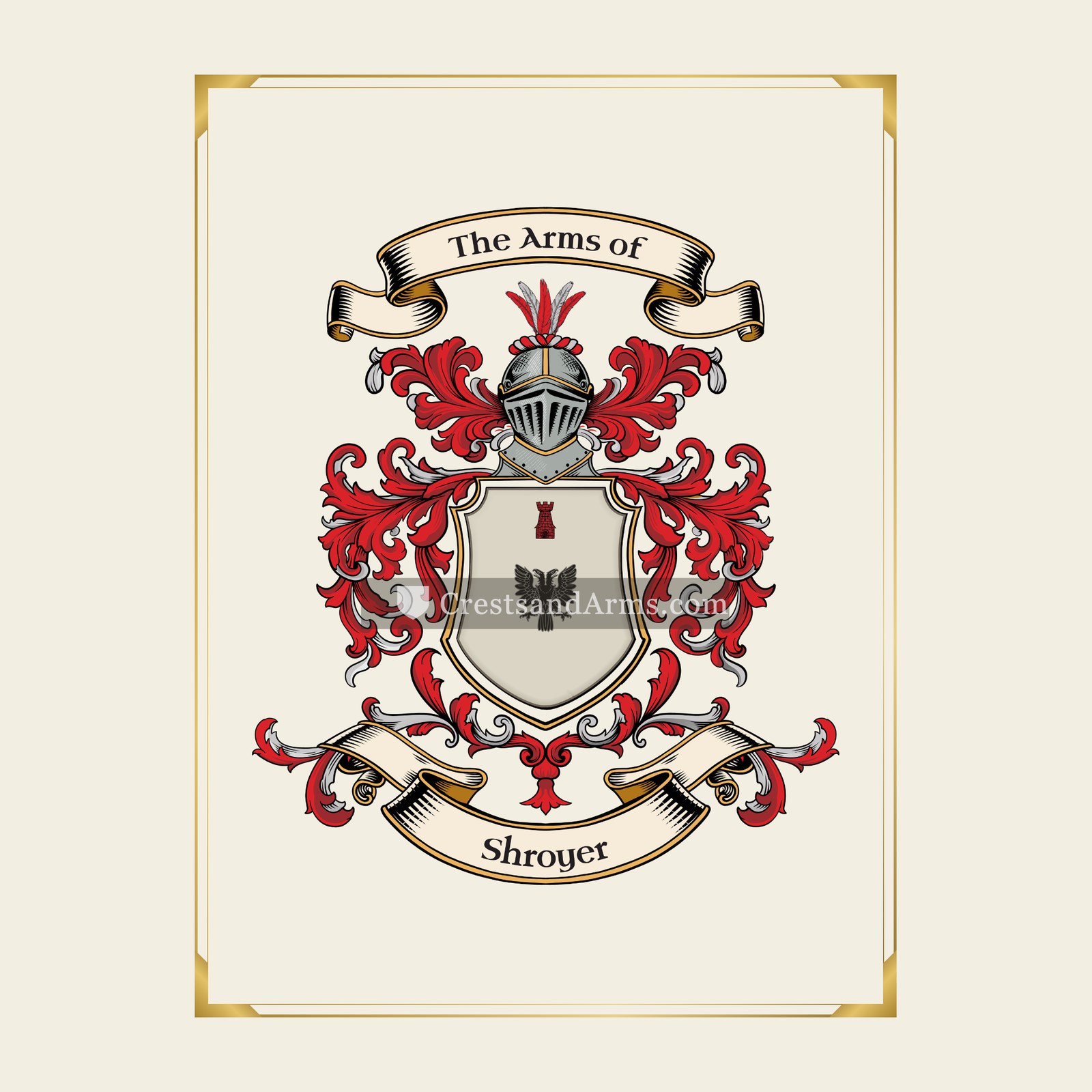 With gold border